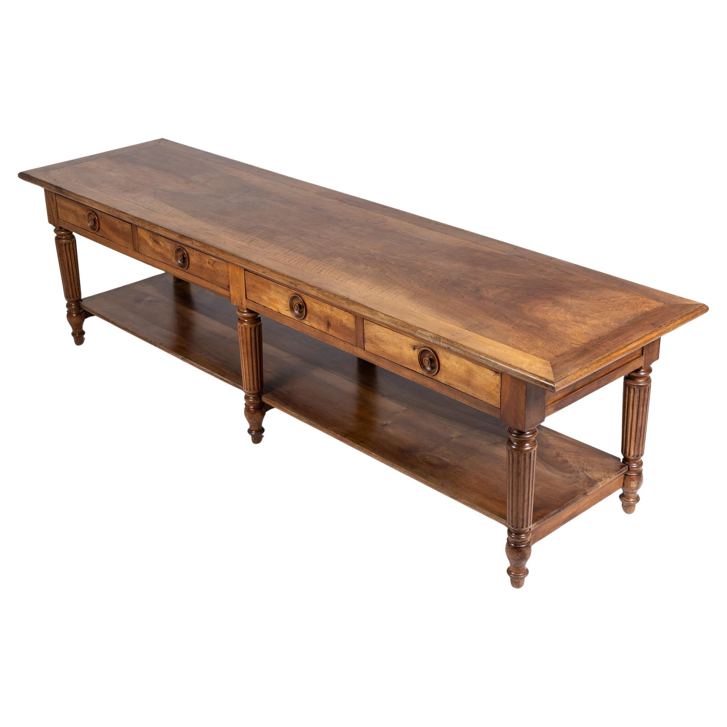 Large 19th Century French Walnut Drapers Table