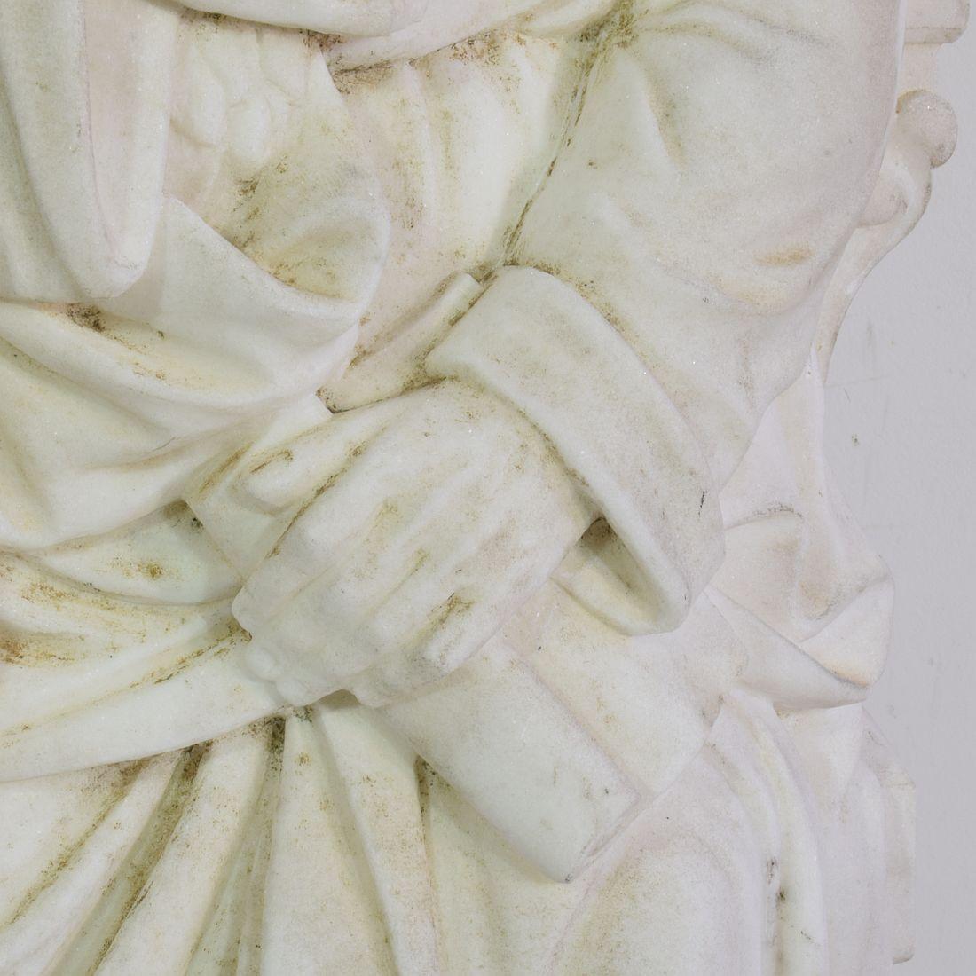 Grande statue de Saint John en marbre blanc français du 19e siècle en vente 8