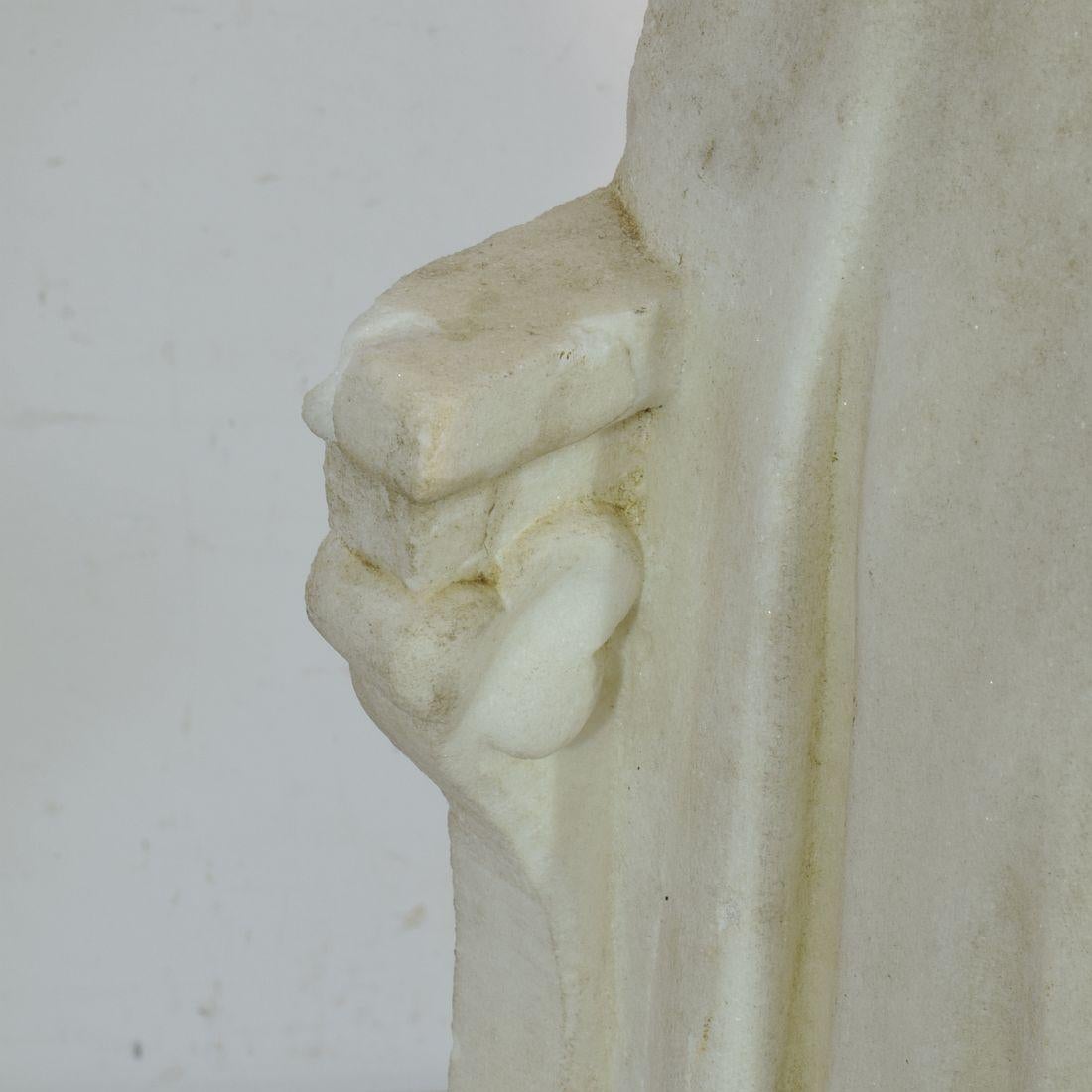 Grande statue de Saint John en marbre blanc français du 19e siècle en vente 9