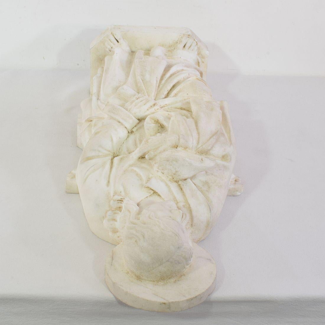 Grande statue de Saint John en marbre blanc français du 19e siècle en vente 11