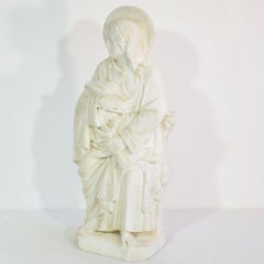 Large 19th Century French White Marble Statue Of Saint John