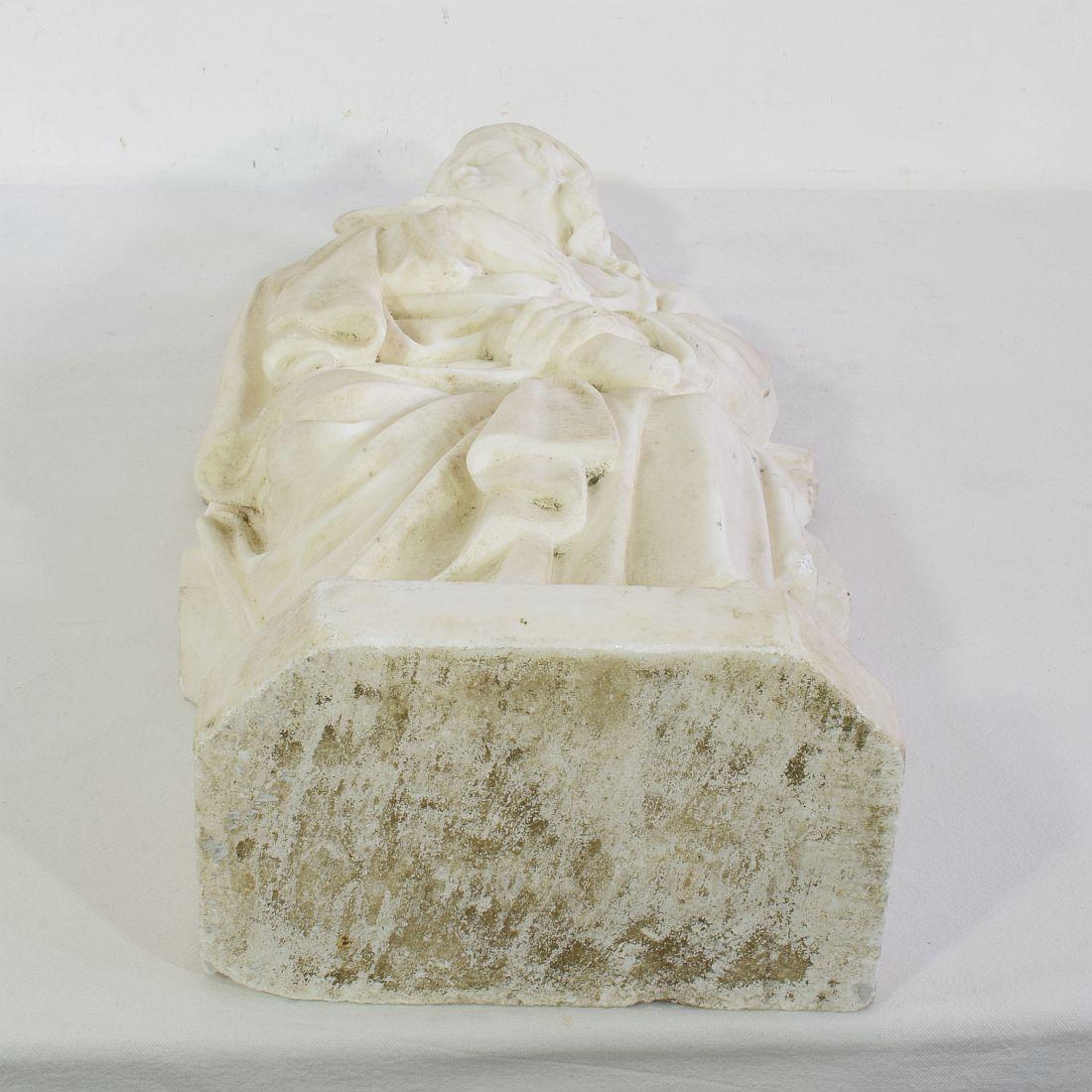 Grande statue de Saint John en marbre blanc français du 19e siècle en vente 12