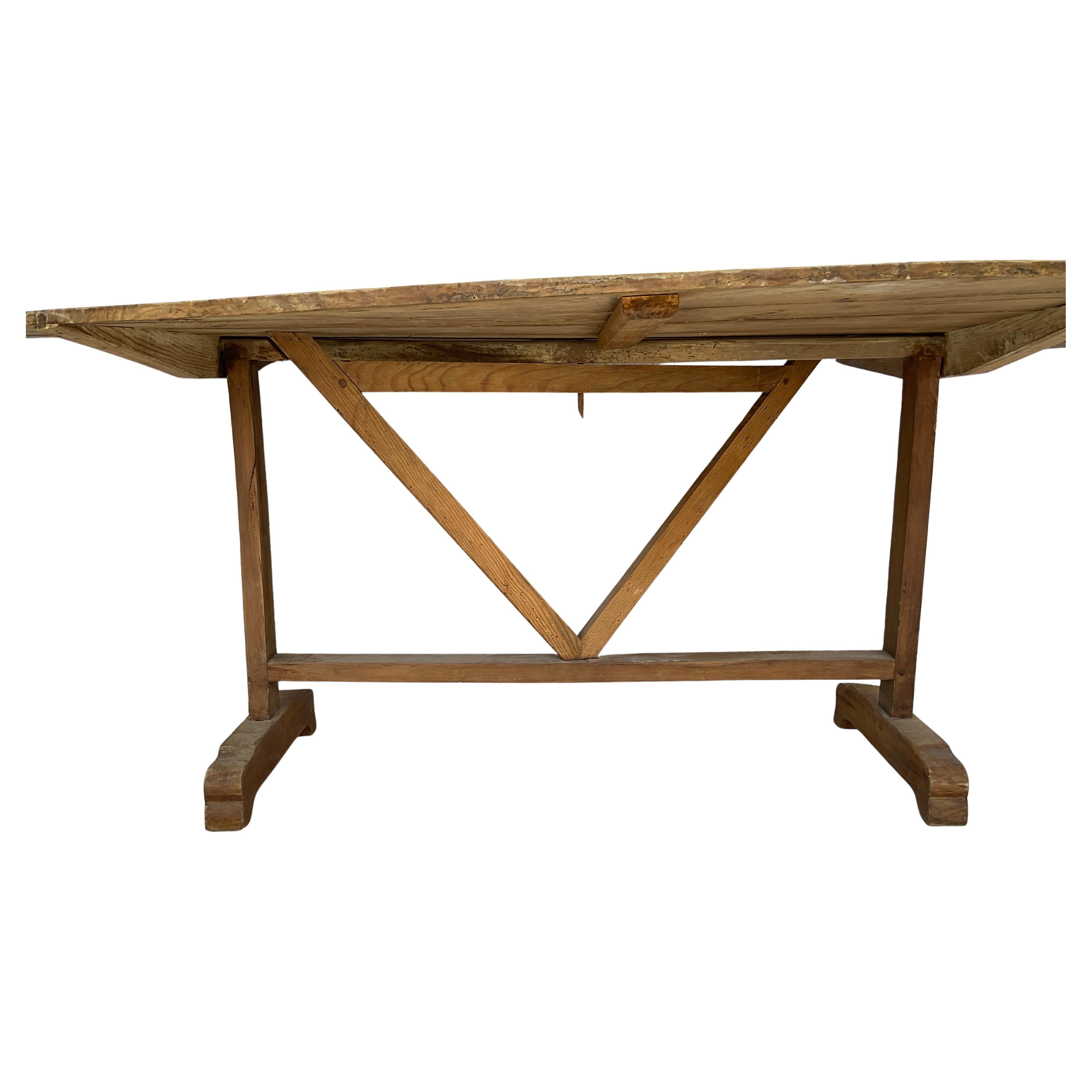 Wood Large 19th Century French Wine Tasting Table
