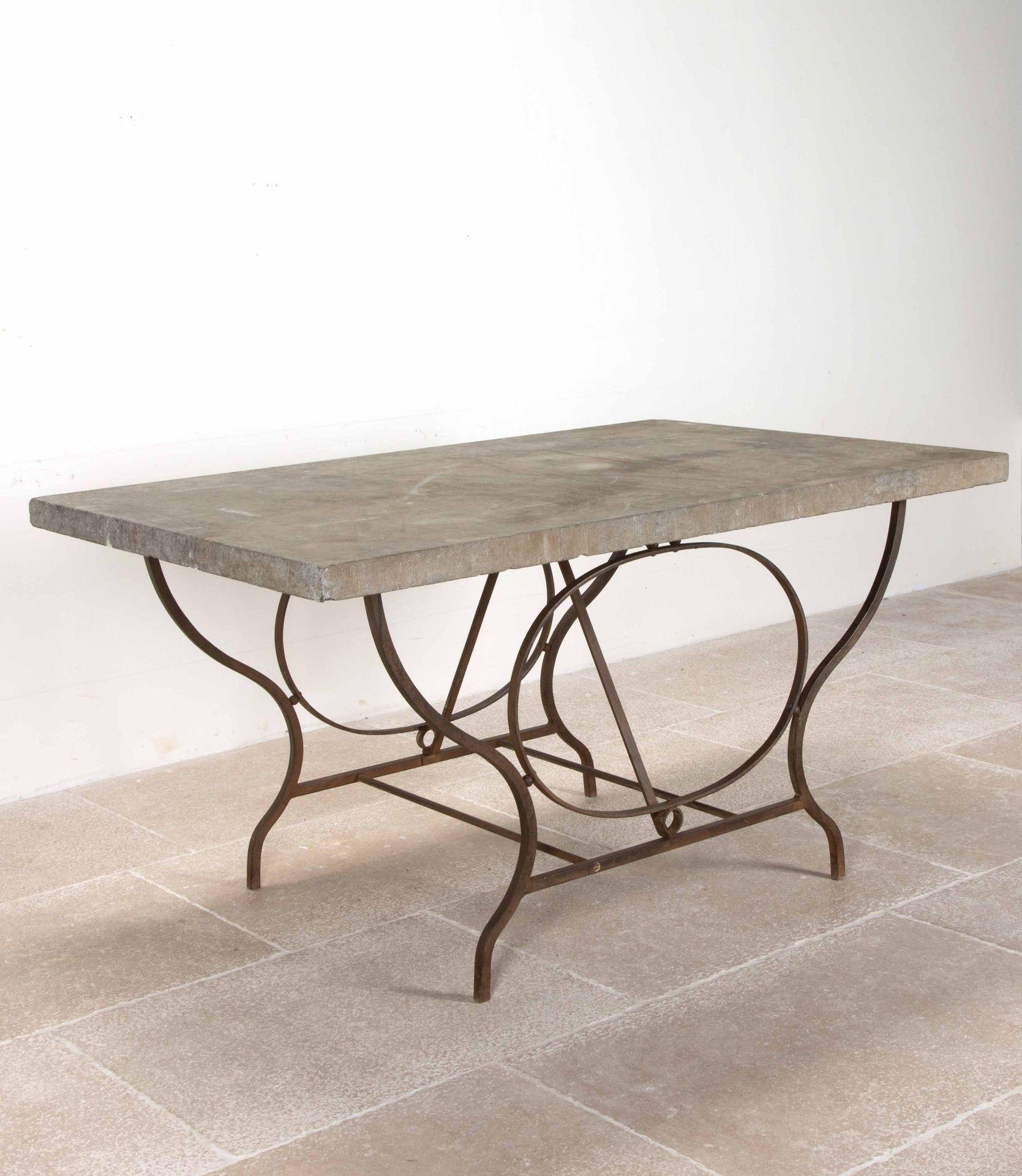 Large 19th Century French Wrought Iron and Stone Orangery Table In Good Condition For Sale In Gloucestershire, GB