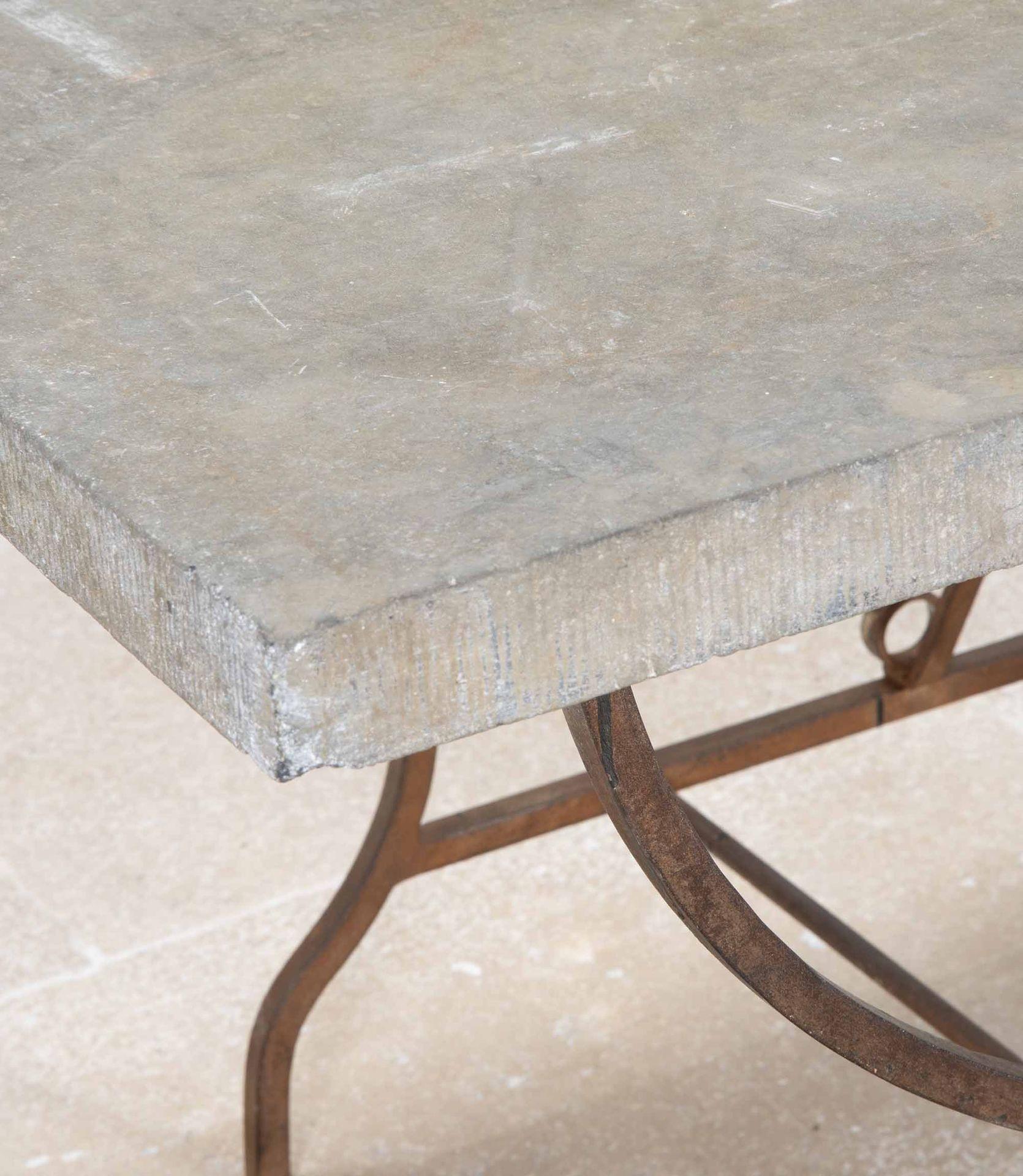 Large 19th Century French Wrought Iron and Stone Orangery Table For Sale 3