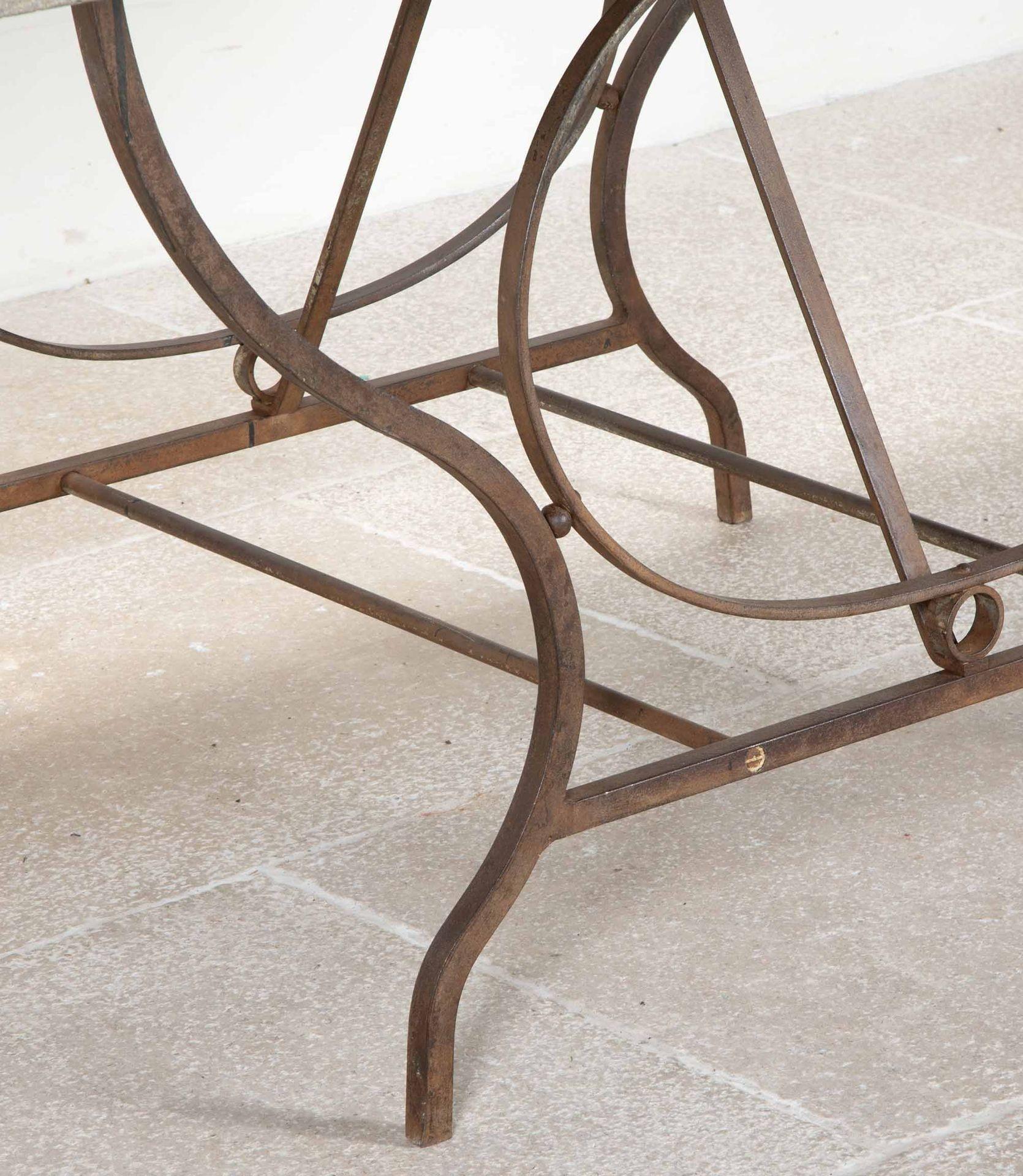 Large 19th Century French Wrought Iron and Stone Orangery Table For Sale 5