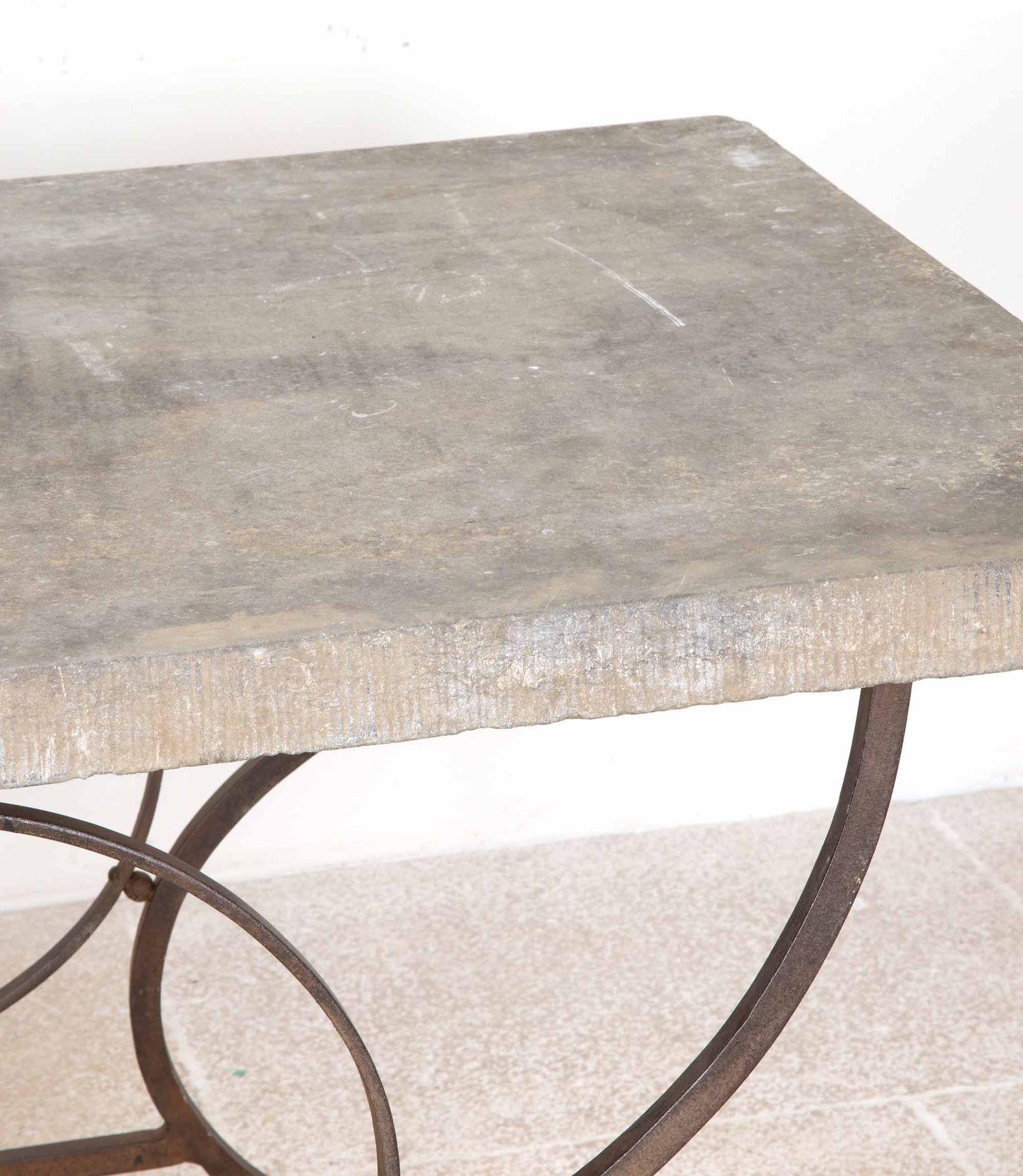 Large 19th Century French Wrought Iron and Stone Orangery Table For Sale 6