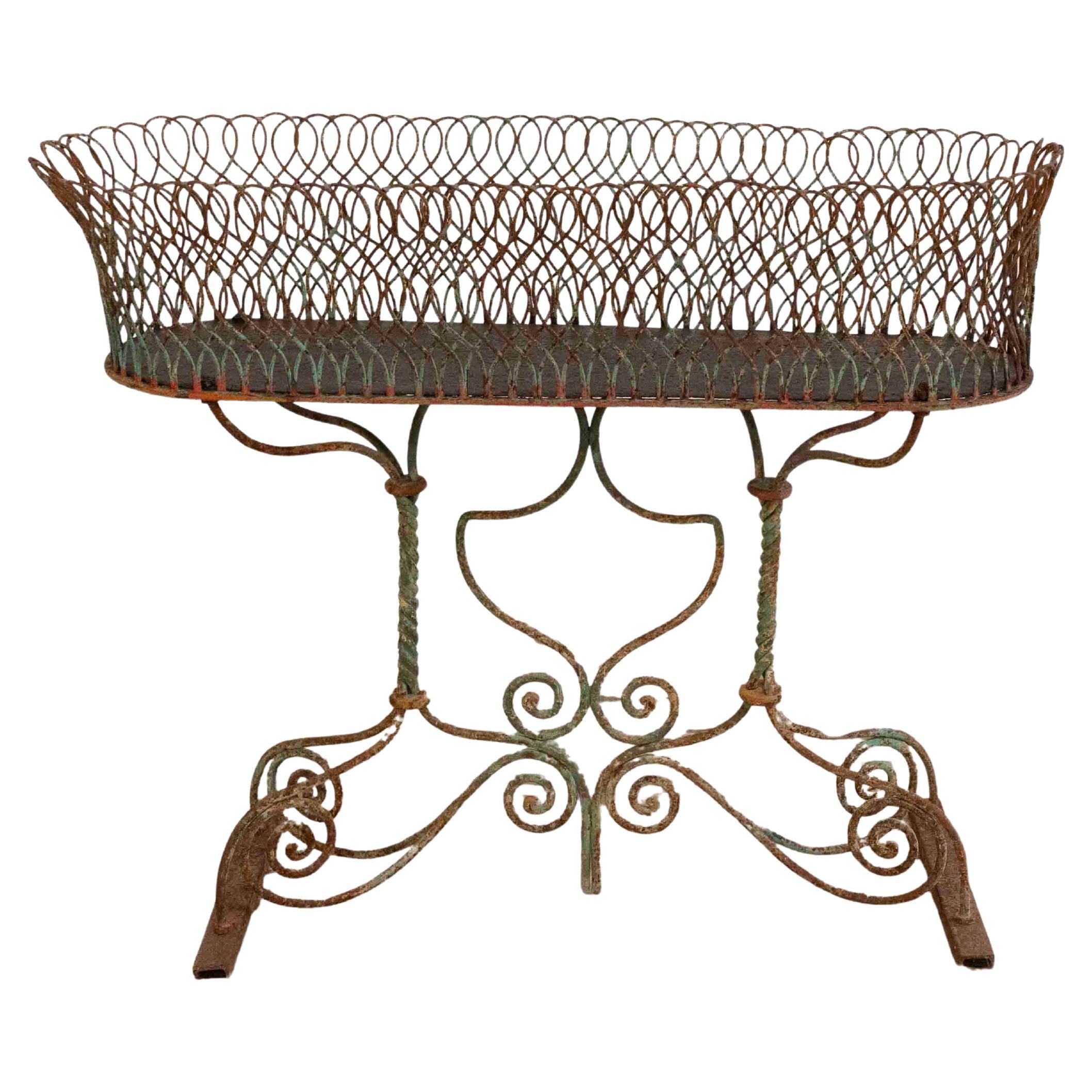 Large 19th Century French Wrought Iron Planter, Napoleon III Period