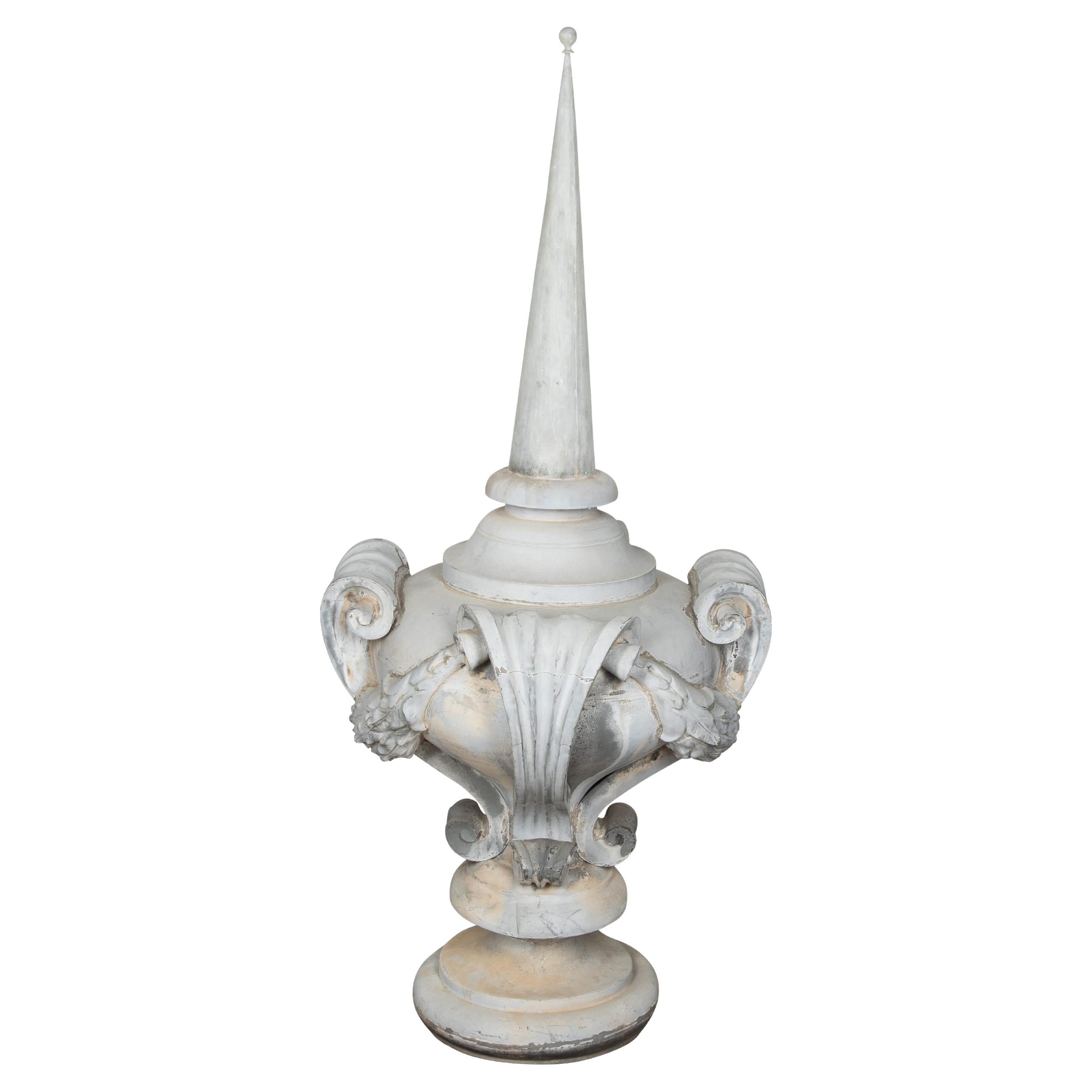 Large 19th Century French Zinc Finial For Sale