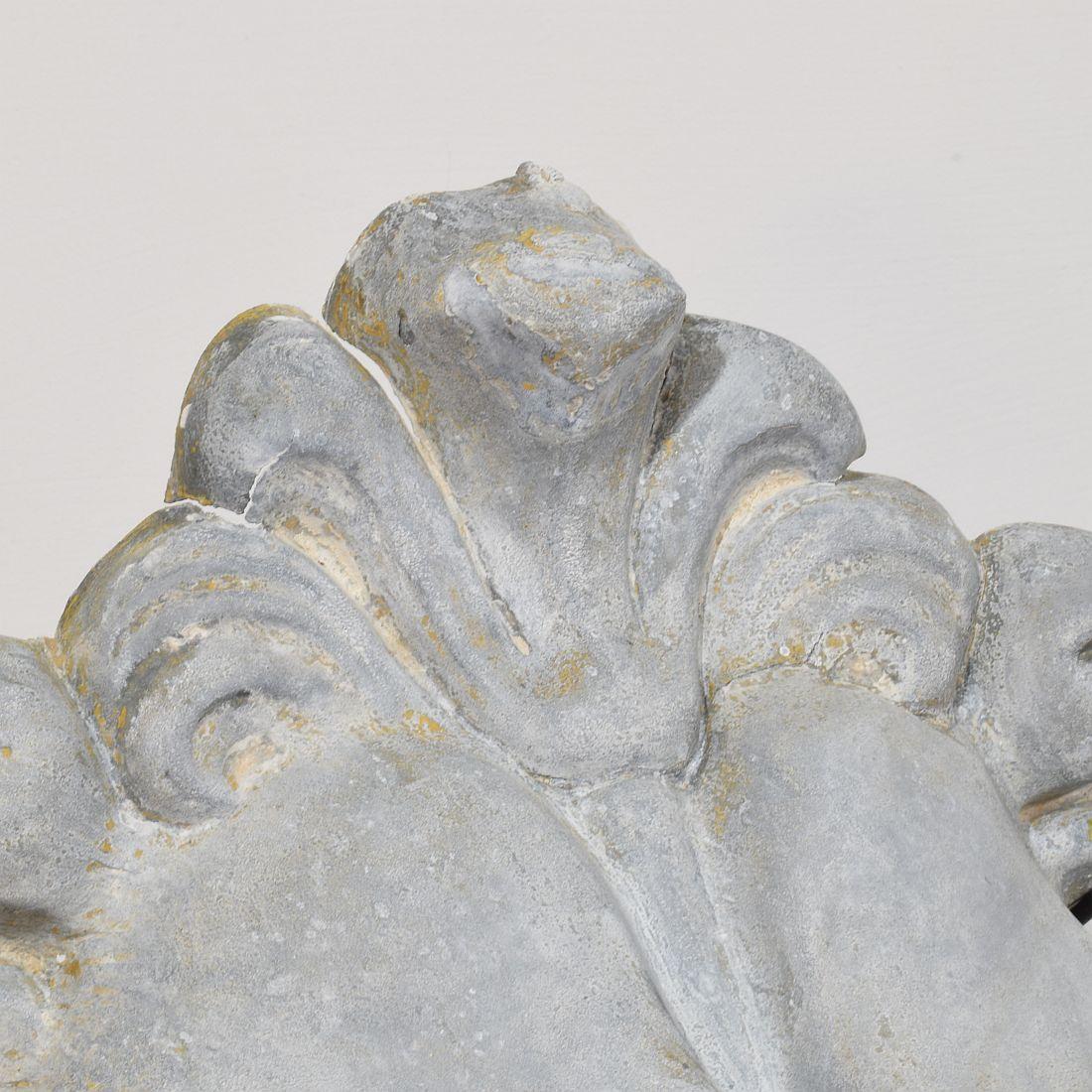 Large 19th Century, French Zinc Lion Head Fragment 7