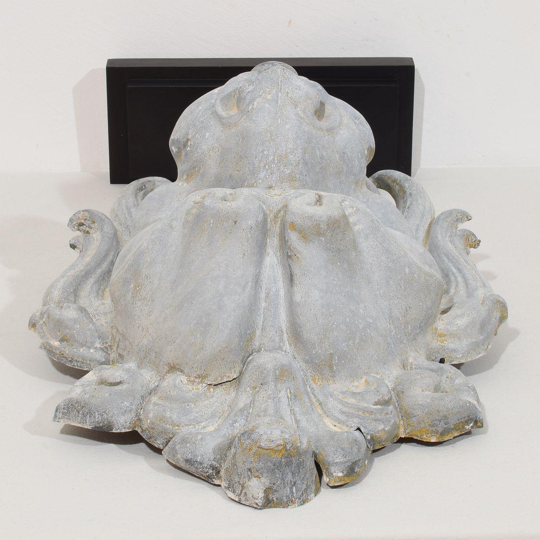 Large 19th Century, French Zinc Lion Head Fragment 8
