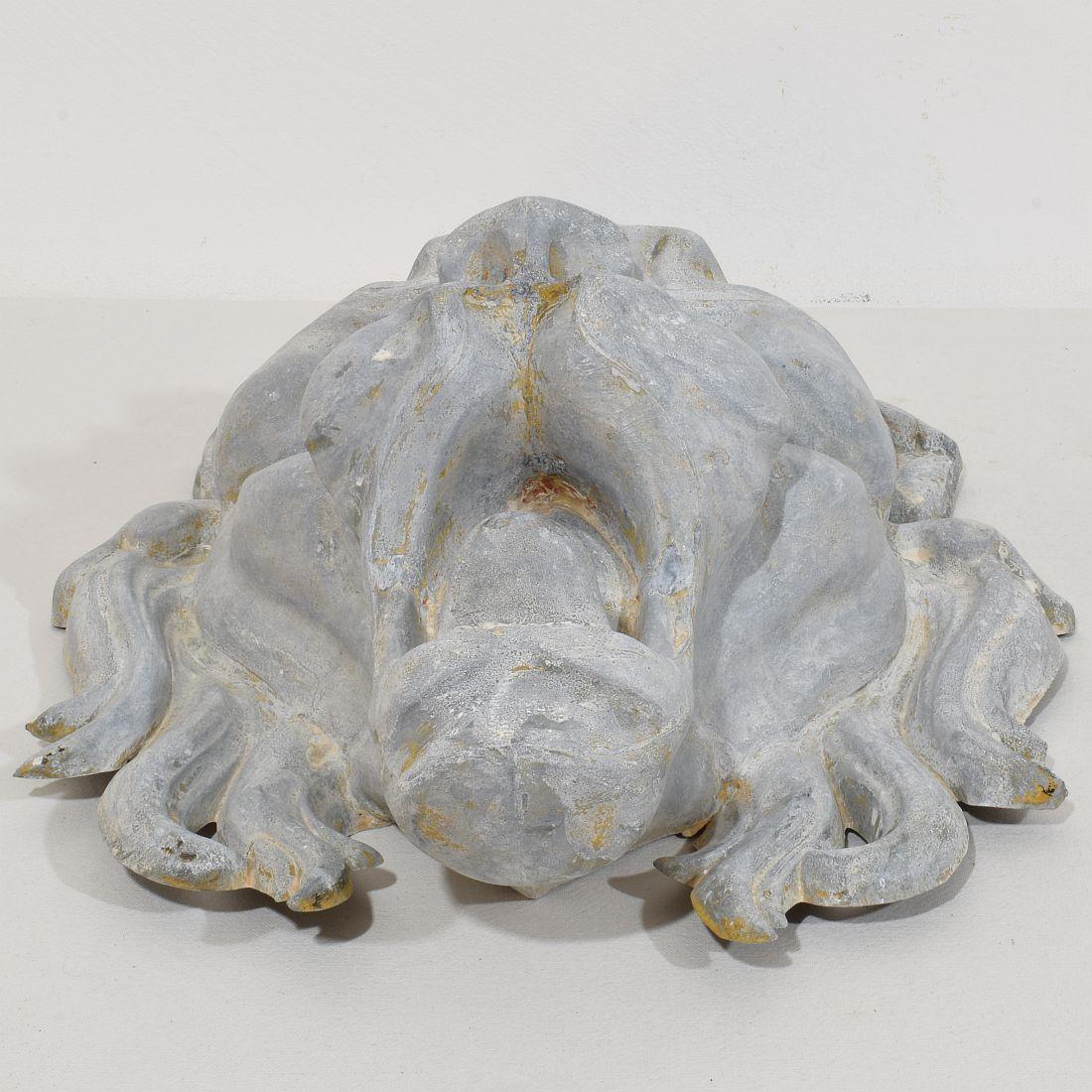 Large 19th Century, French Zinc Lion Head Fragment 10
