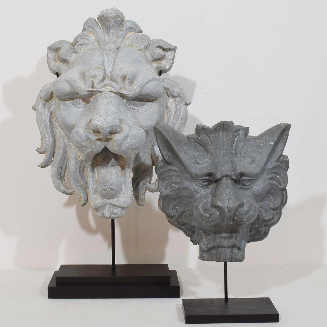 Large 19th Century, French Zinc Lion Head Fragment 11