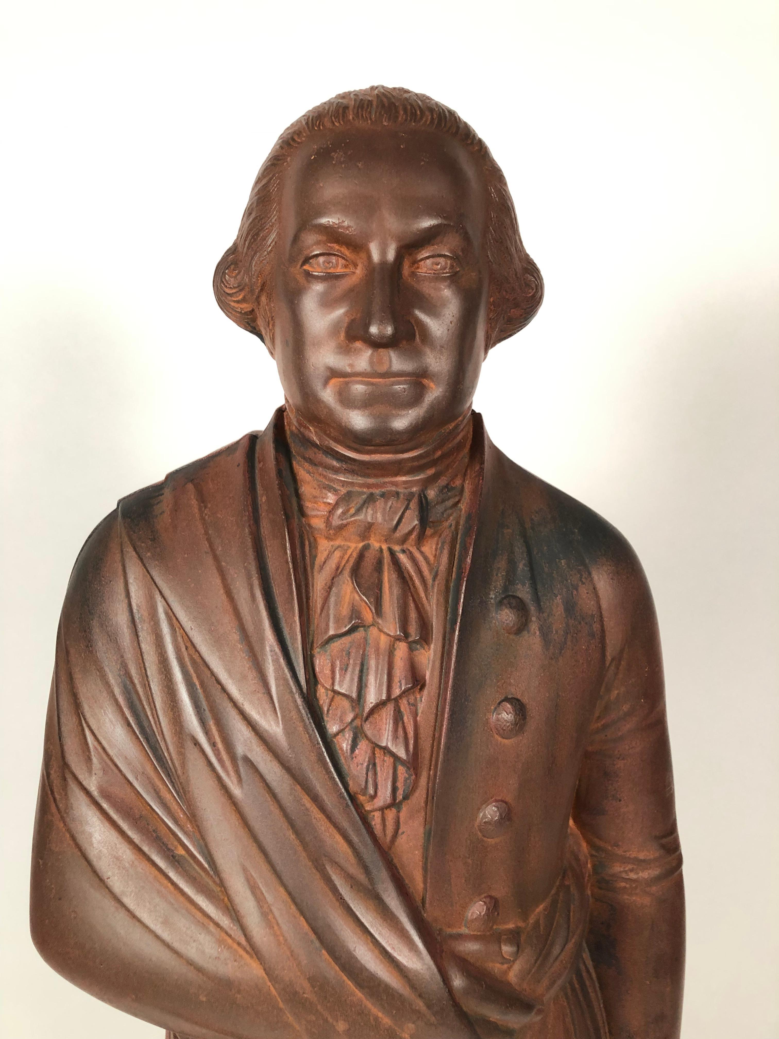 19th Century George Washington Cast Iron Stove Figure In Good Condition In Essex, MA