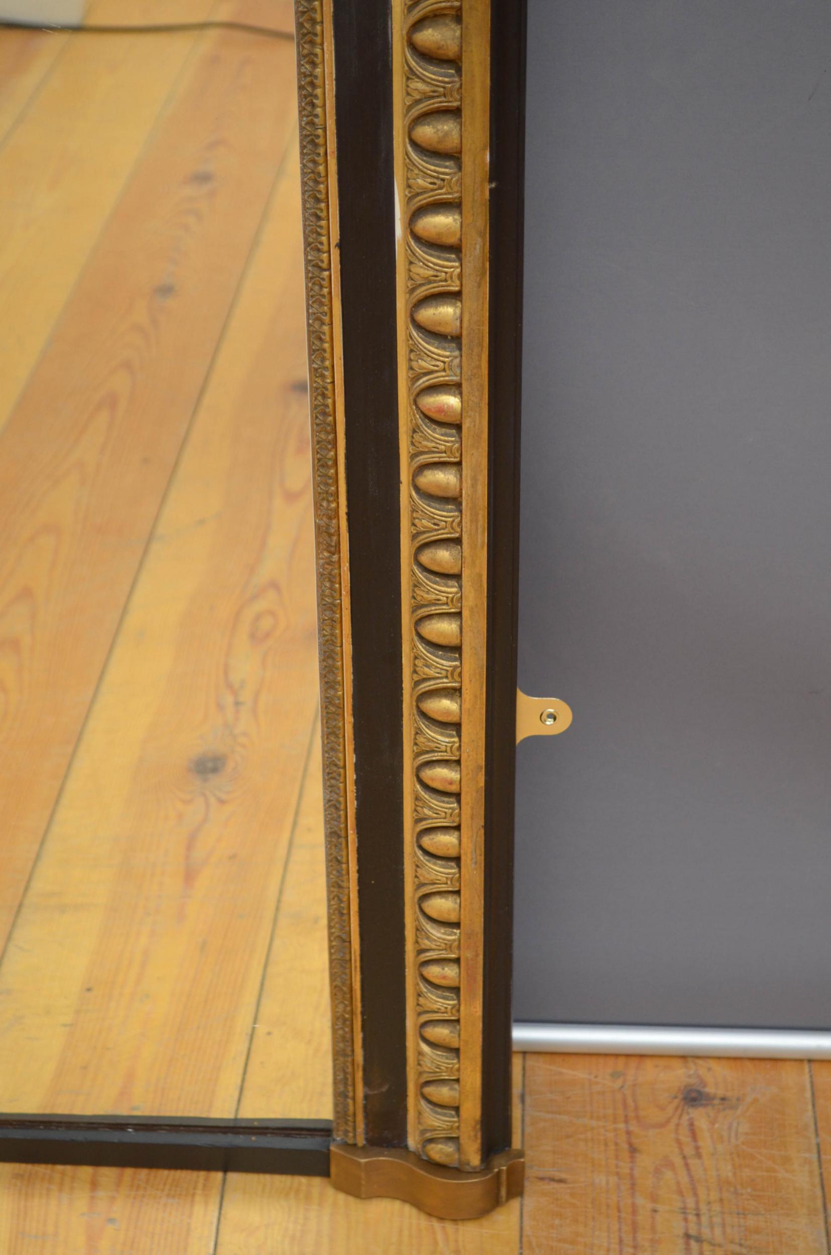 Large 19th Century Gilded and Ebonised Mirror 4