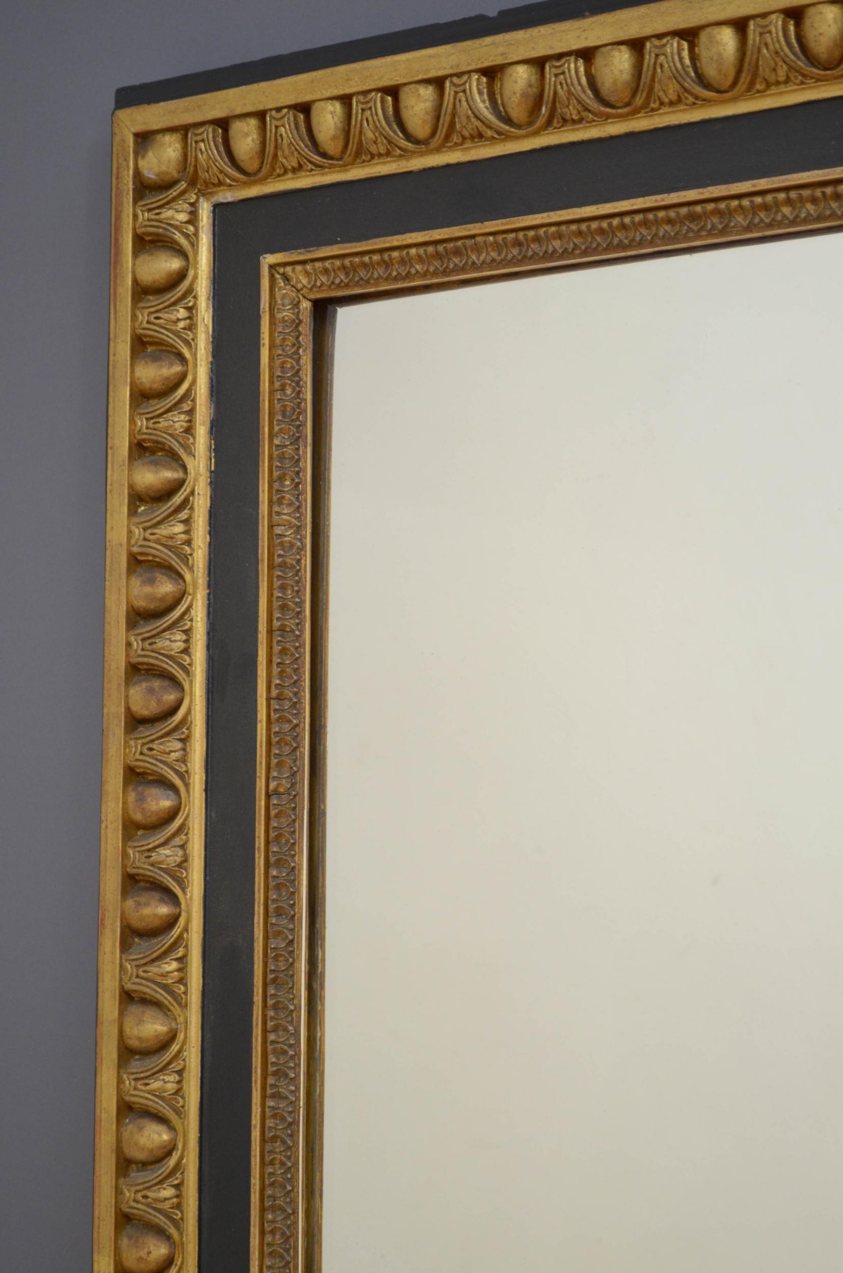 Large 19th Century Gilded and Ebonised Mirror 1
