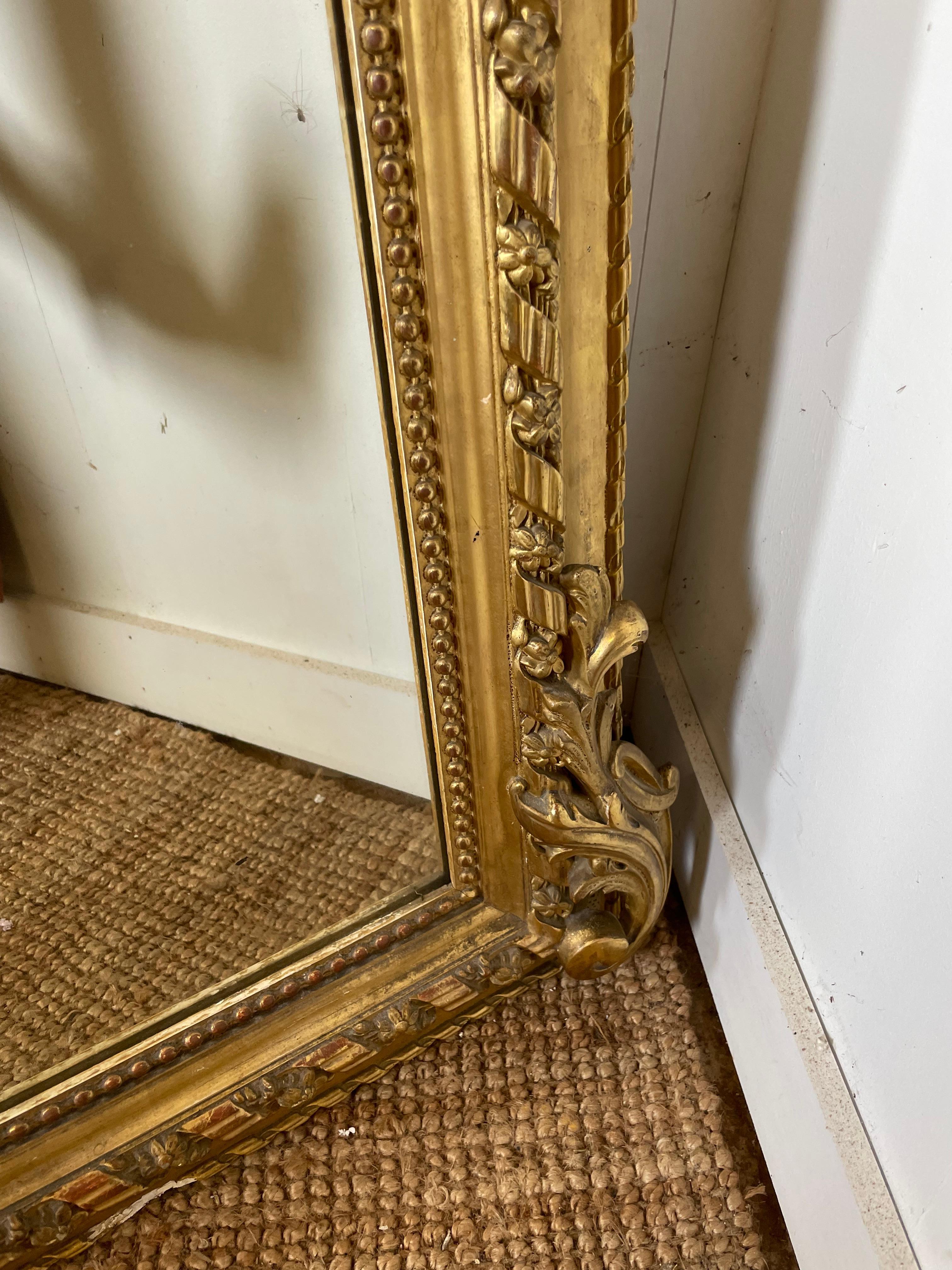 Large 19th century gilded over mantle shell motif 6