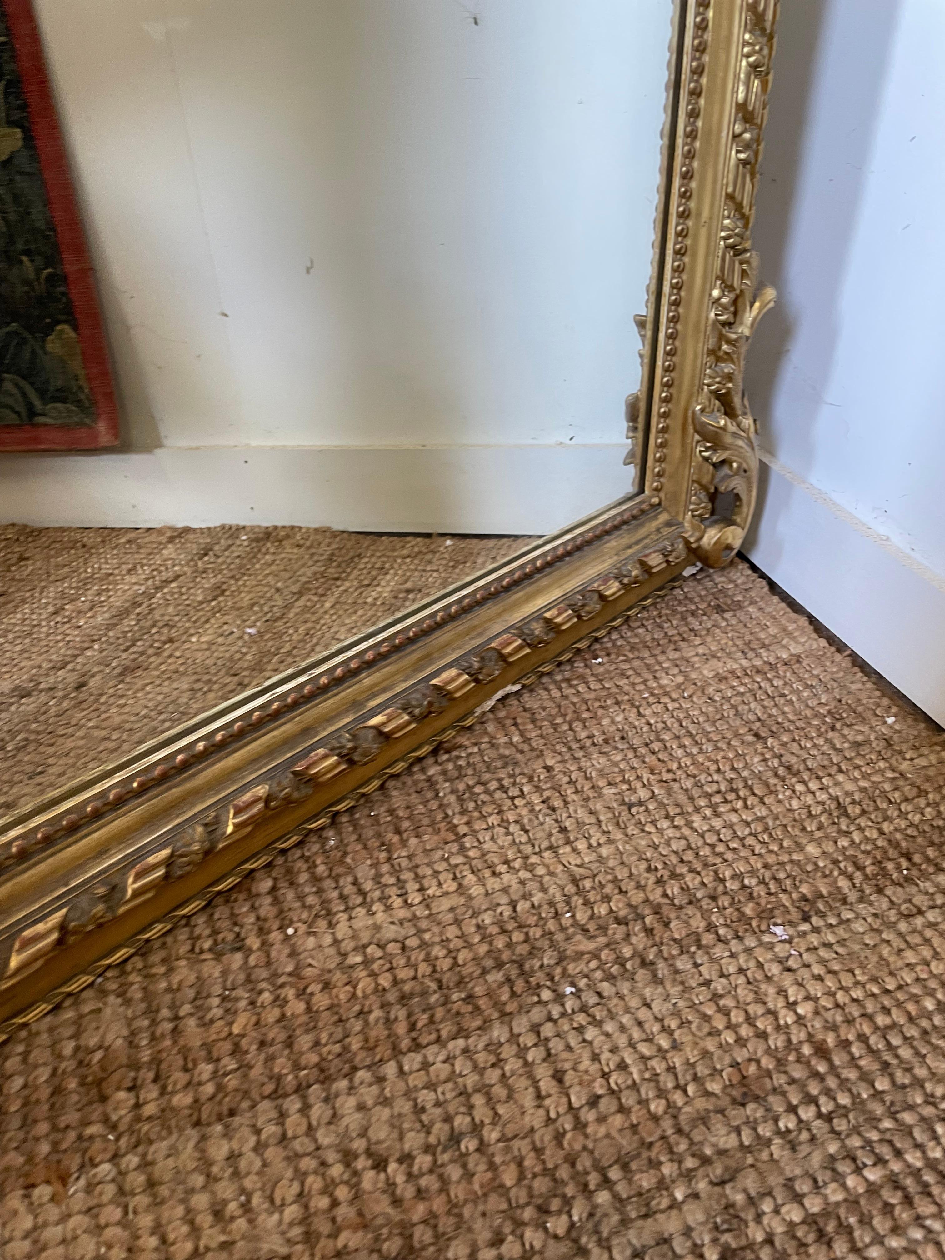 Large 19th century gilded over mantle shell motif 7