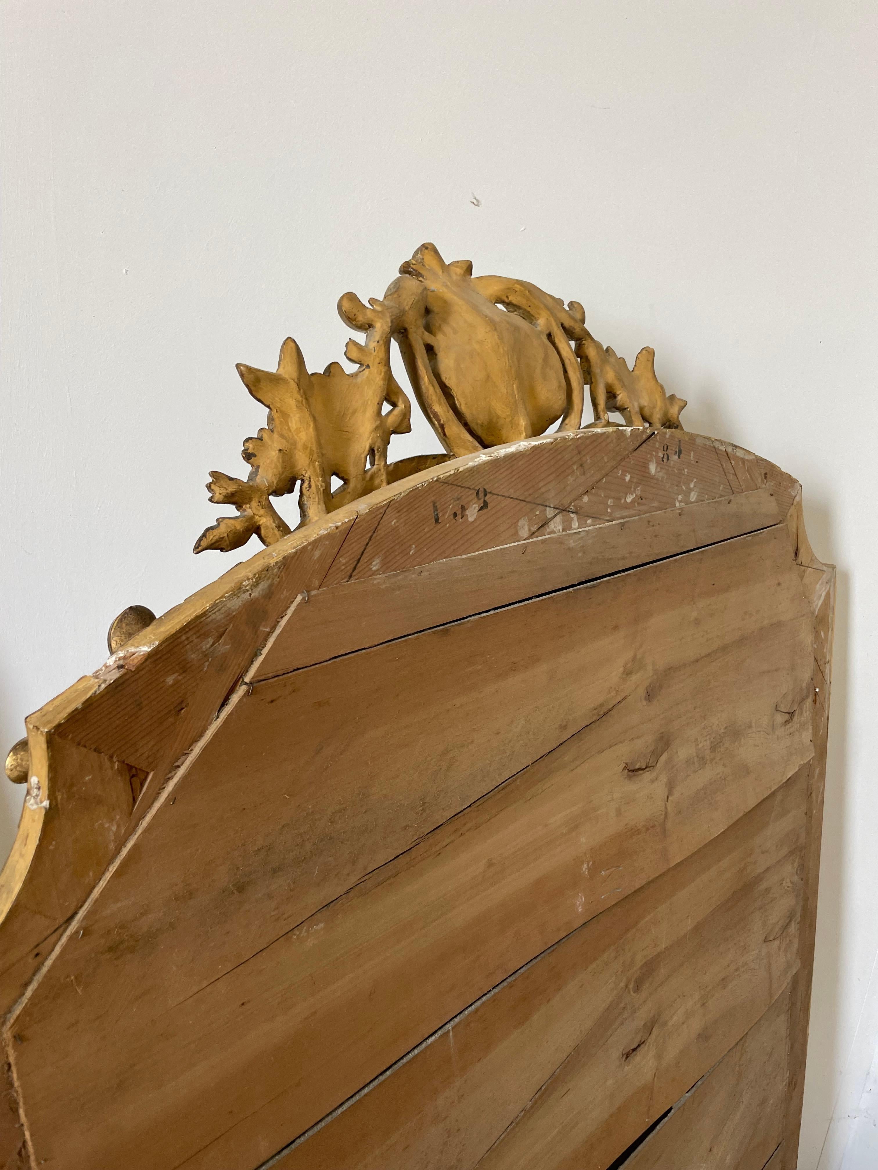 Large 19th century gilded over mantle shell motif 10