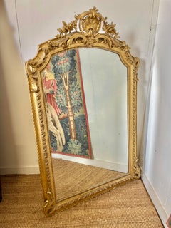 Large 19th century gilded over mantle shell motif