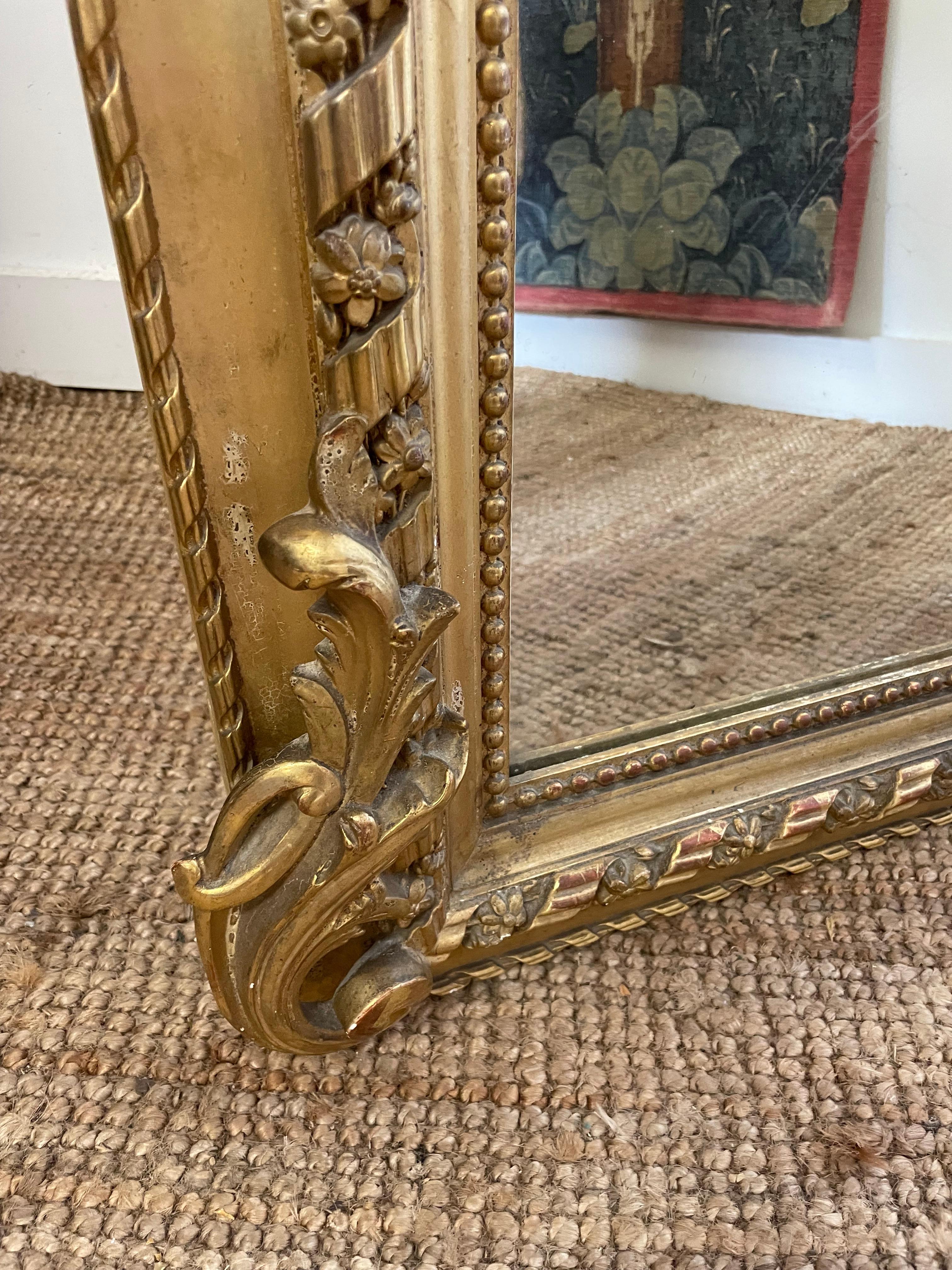 Large 19th century gilded over mantle shell motif 1