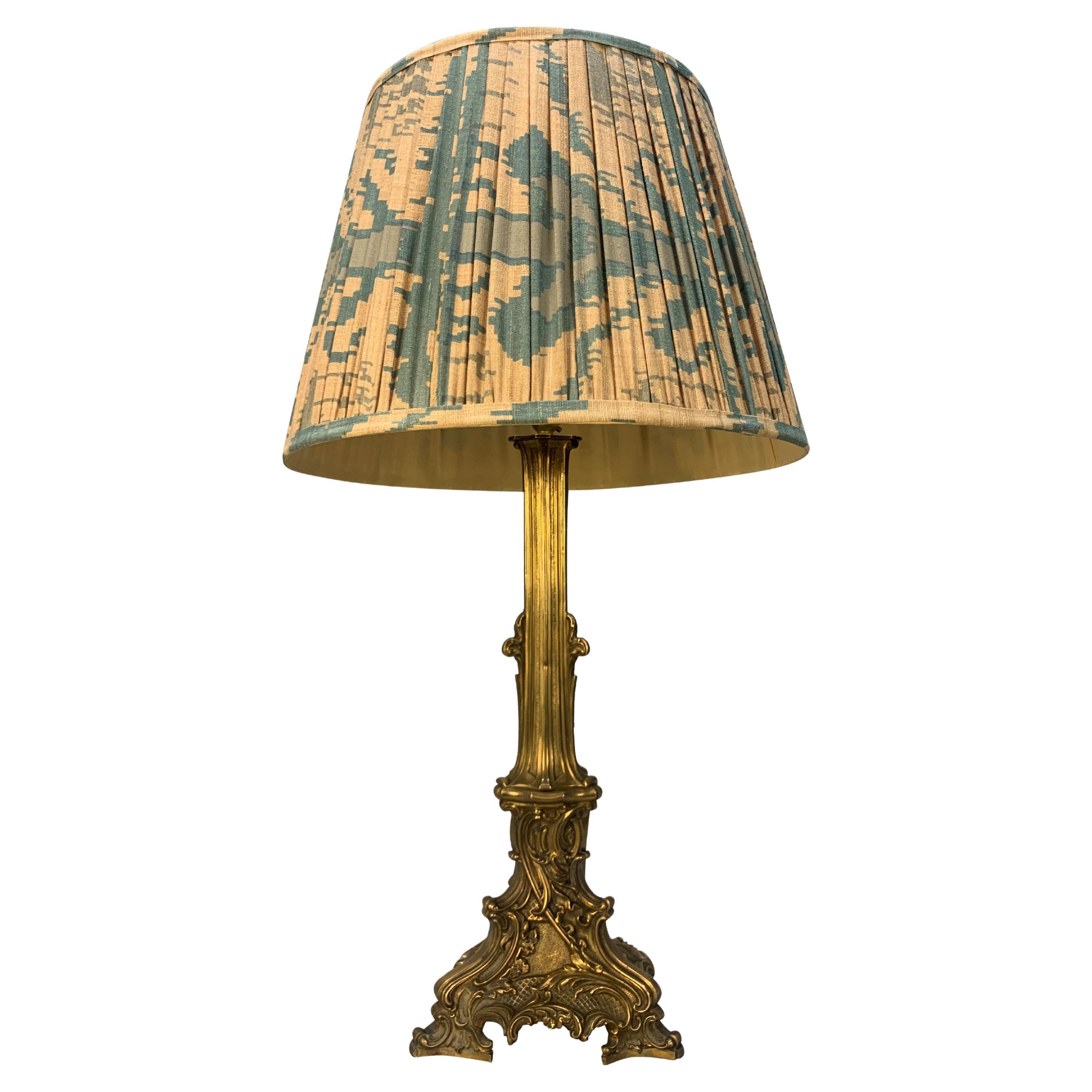 Large 19th Century Gilt Bronze Lamp For Sale