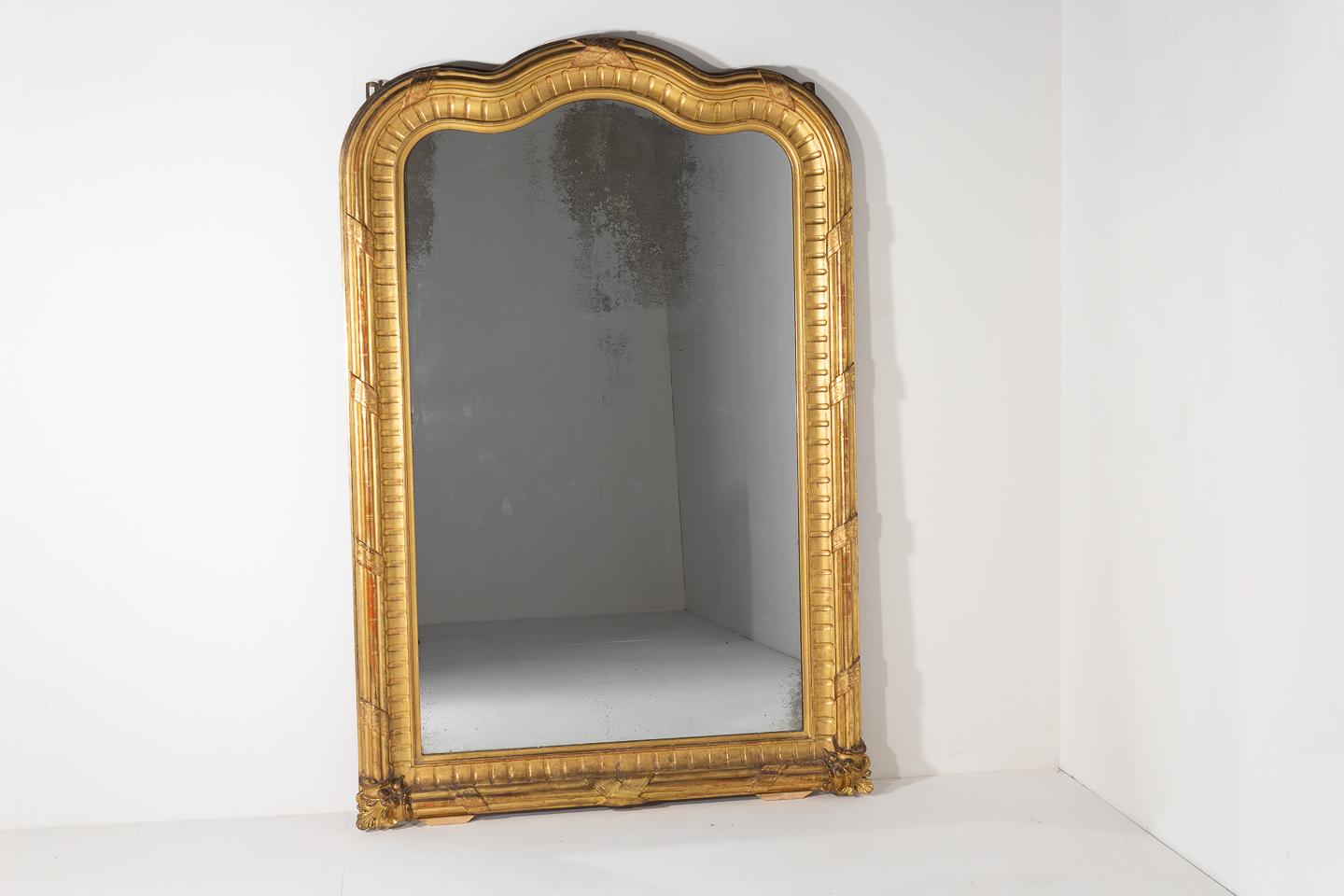 Italian Large French 19th Century Gilt Mirror