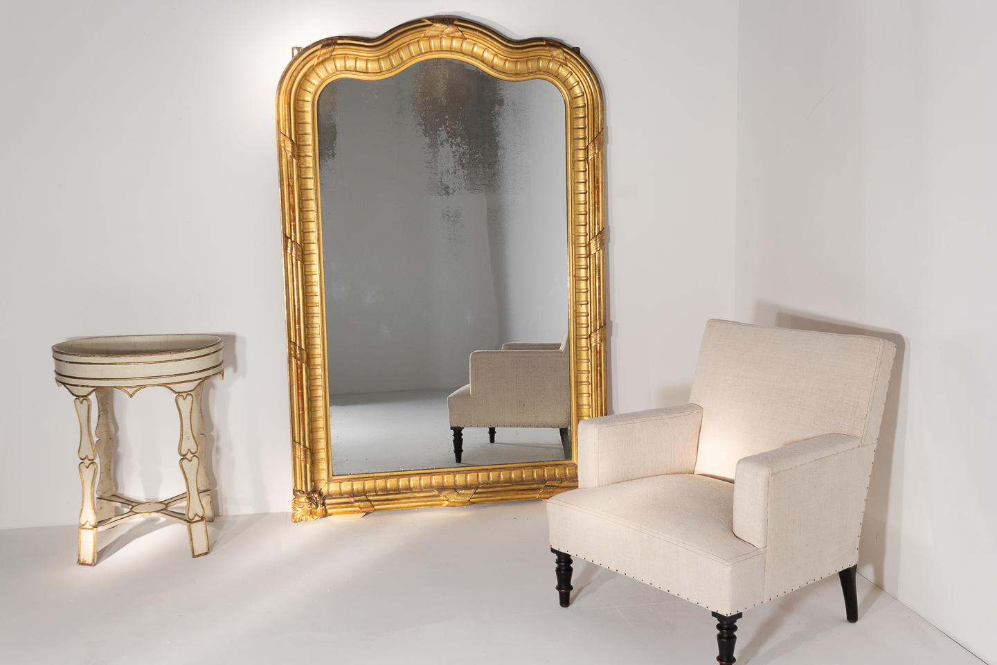 Large 19th Century French gilt mirror, circa 1850.

 