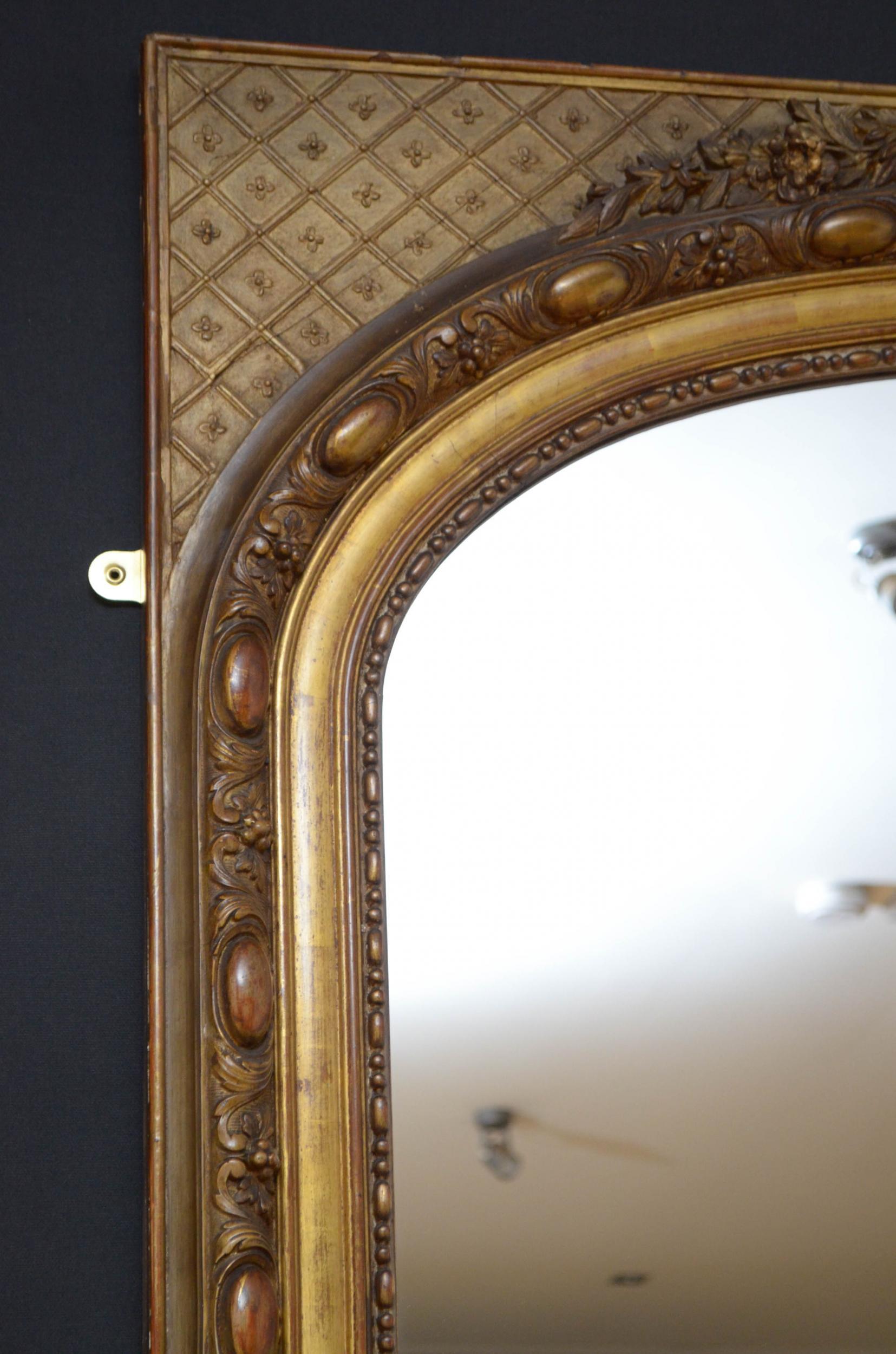 Large 19th Century Gilt Mirror In Good Condition In Whaley Bridge, GB