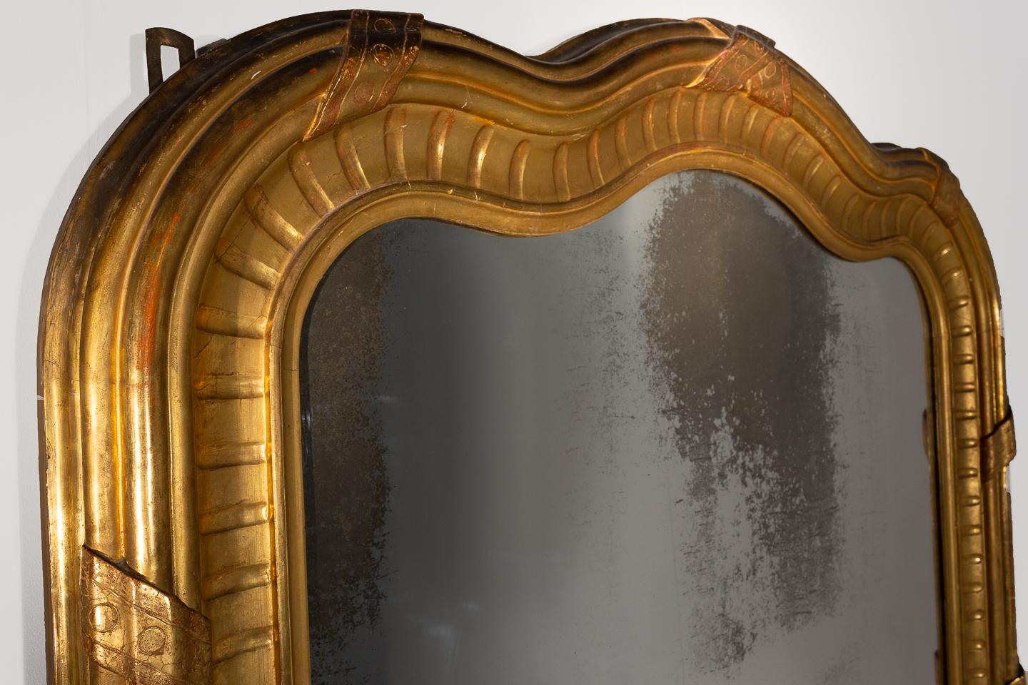 Large French 19th Century Gilt Mirror In Good Condition In Husbands Bosworth, Leicestershire