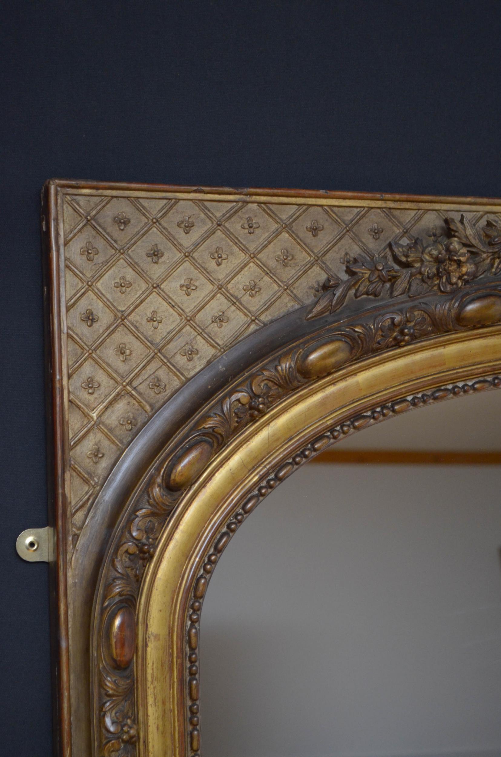 Gesso Large 19th Century Gilt Mirror