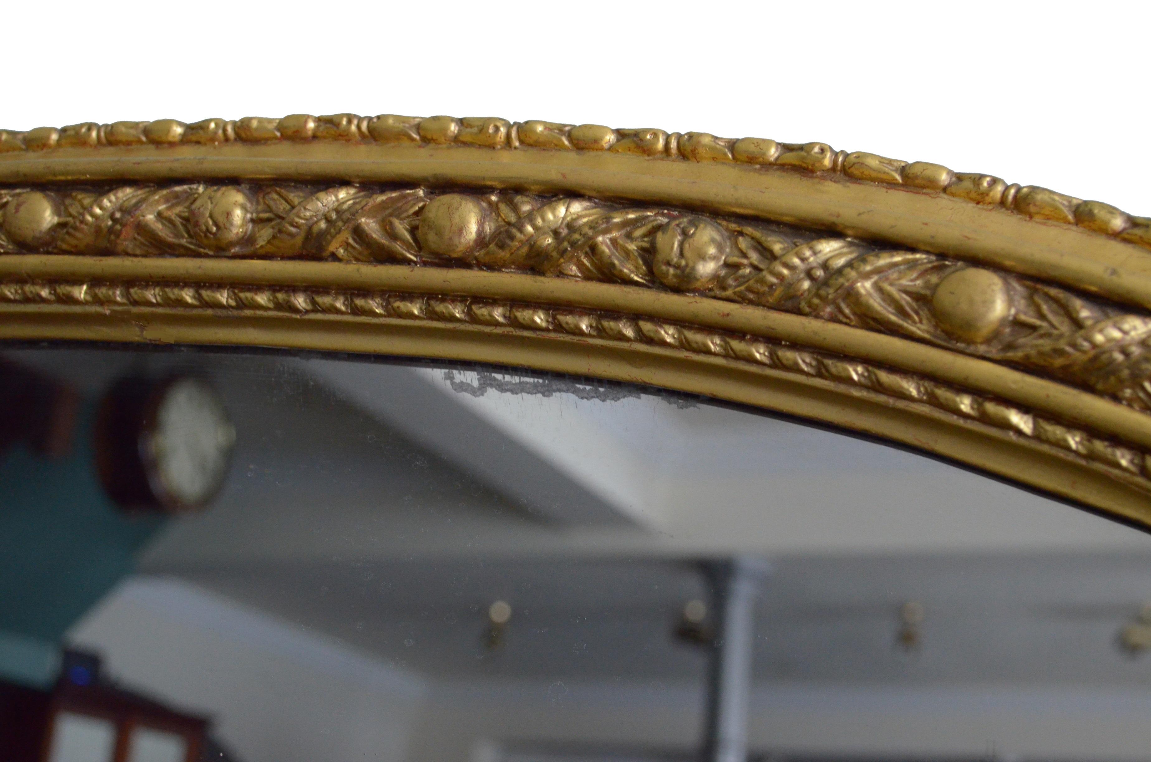 Large 19th Century Gilt Overmantle Mirror In Good Condition In Whaley Bridge, GB