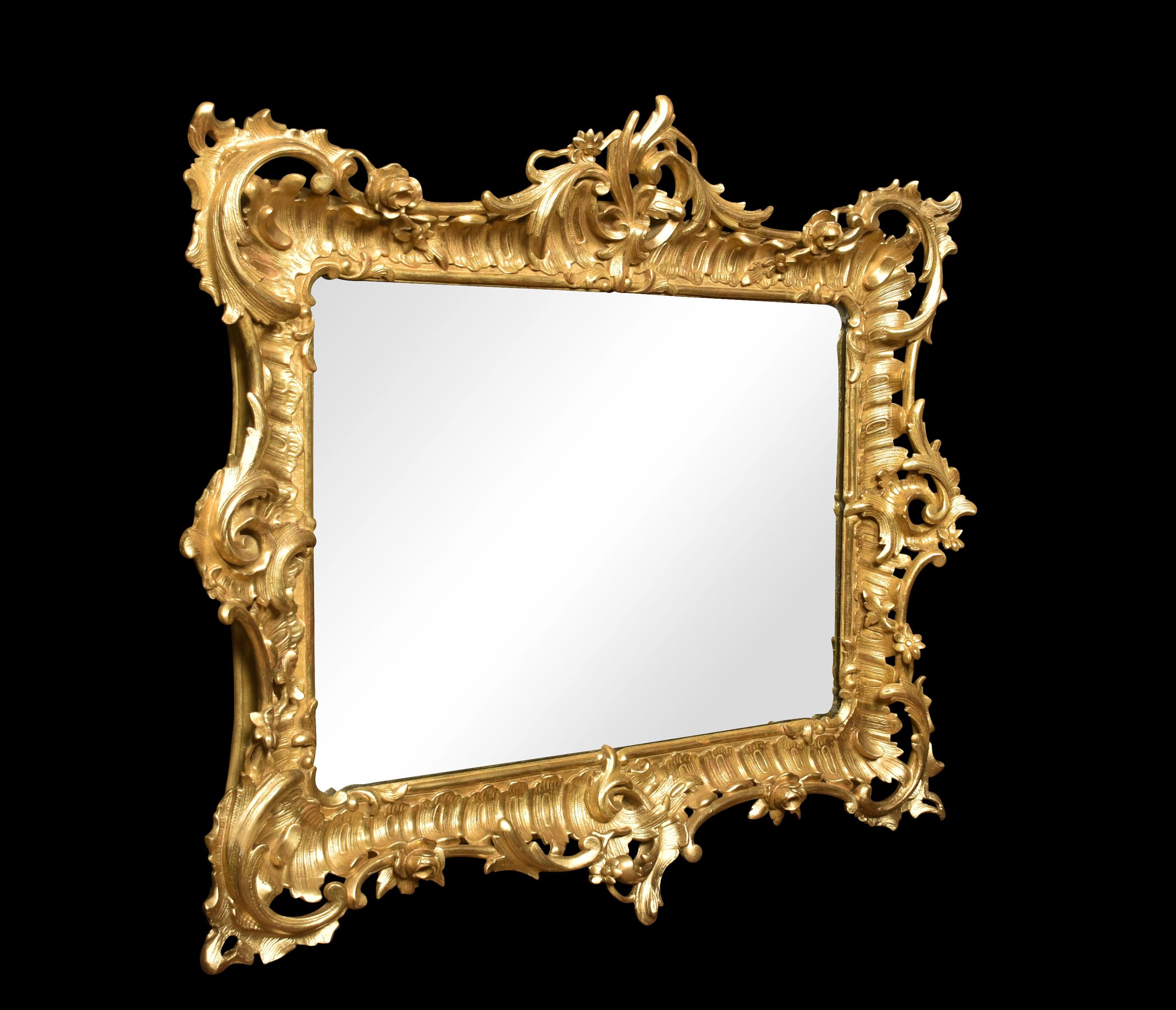 Large 19th Century Gilt-Wood Wall Mirror For Sale 1