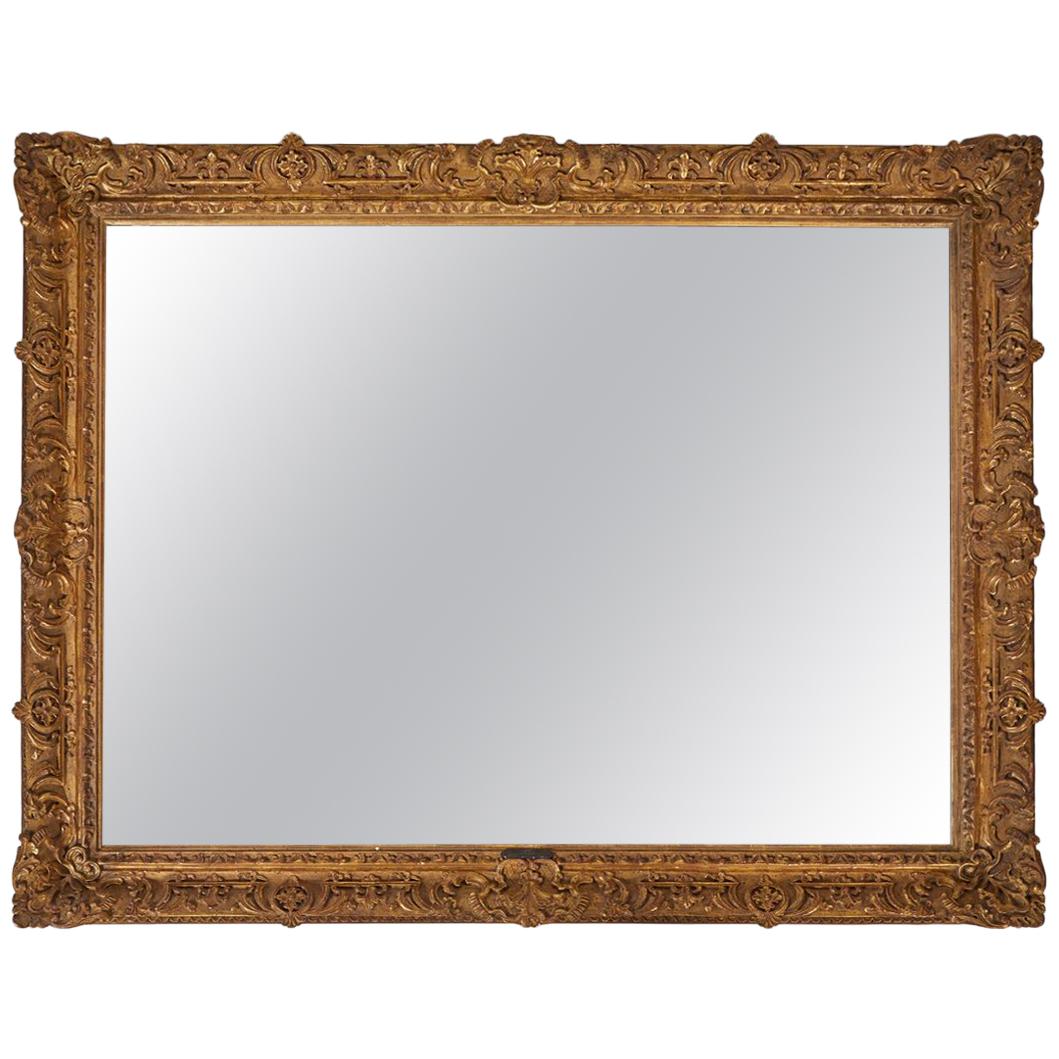 Large 19th Century Giltwood Framed Mirror For Sale