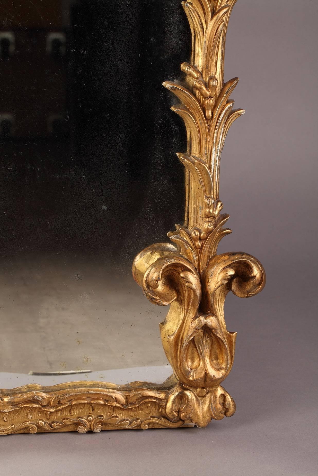 French Large 19th Century Giltwood Mirror