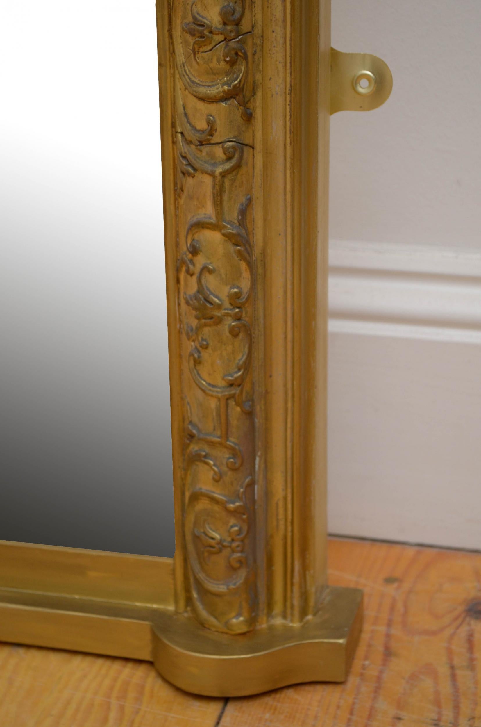 Großer Spiegel aus vergoldetem Holz aus dem 19. Jahrhundert im Angebot 6