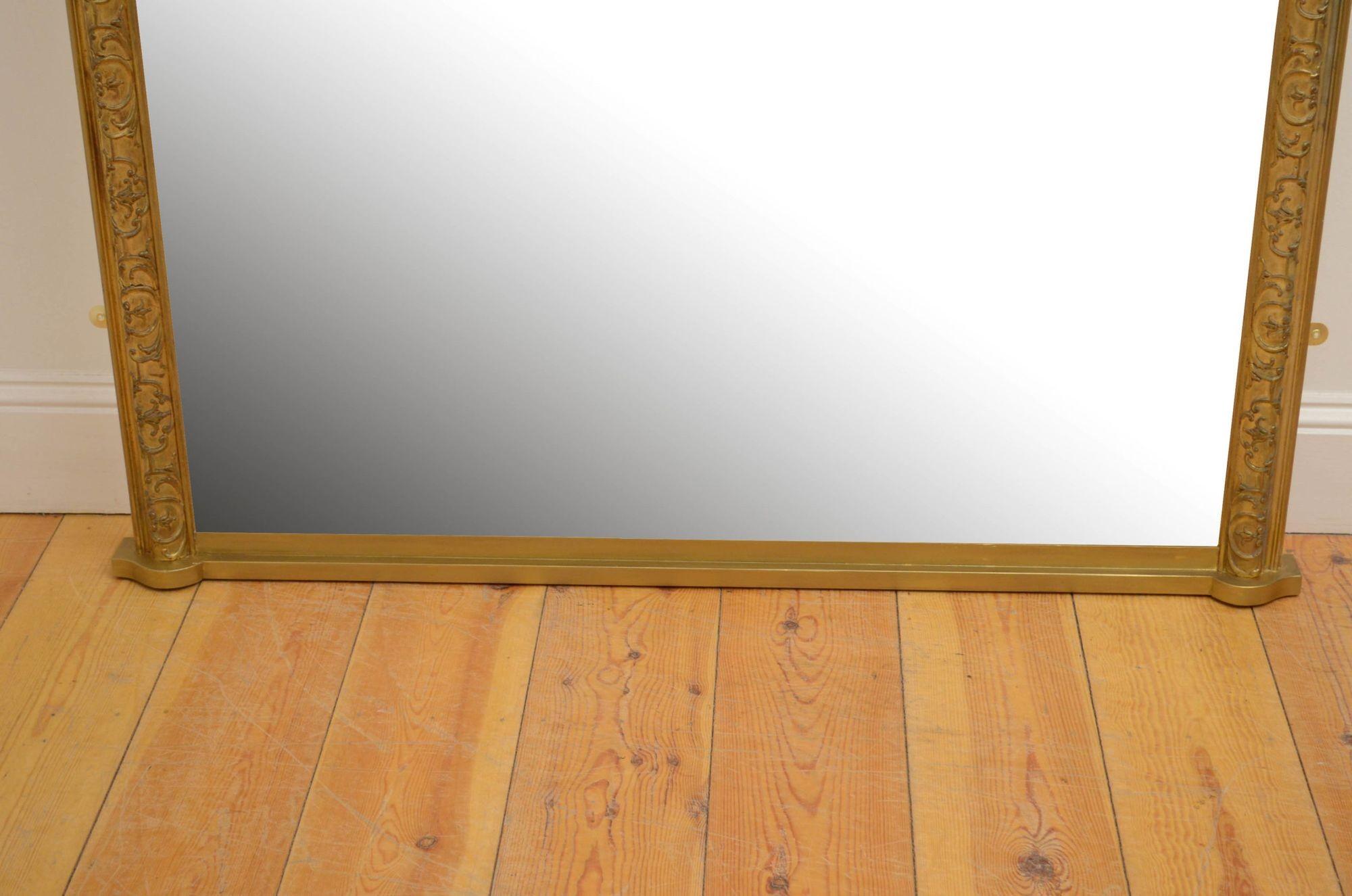 Grande specchio in legno dorato del XIX secolo H202cm in vendita 6