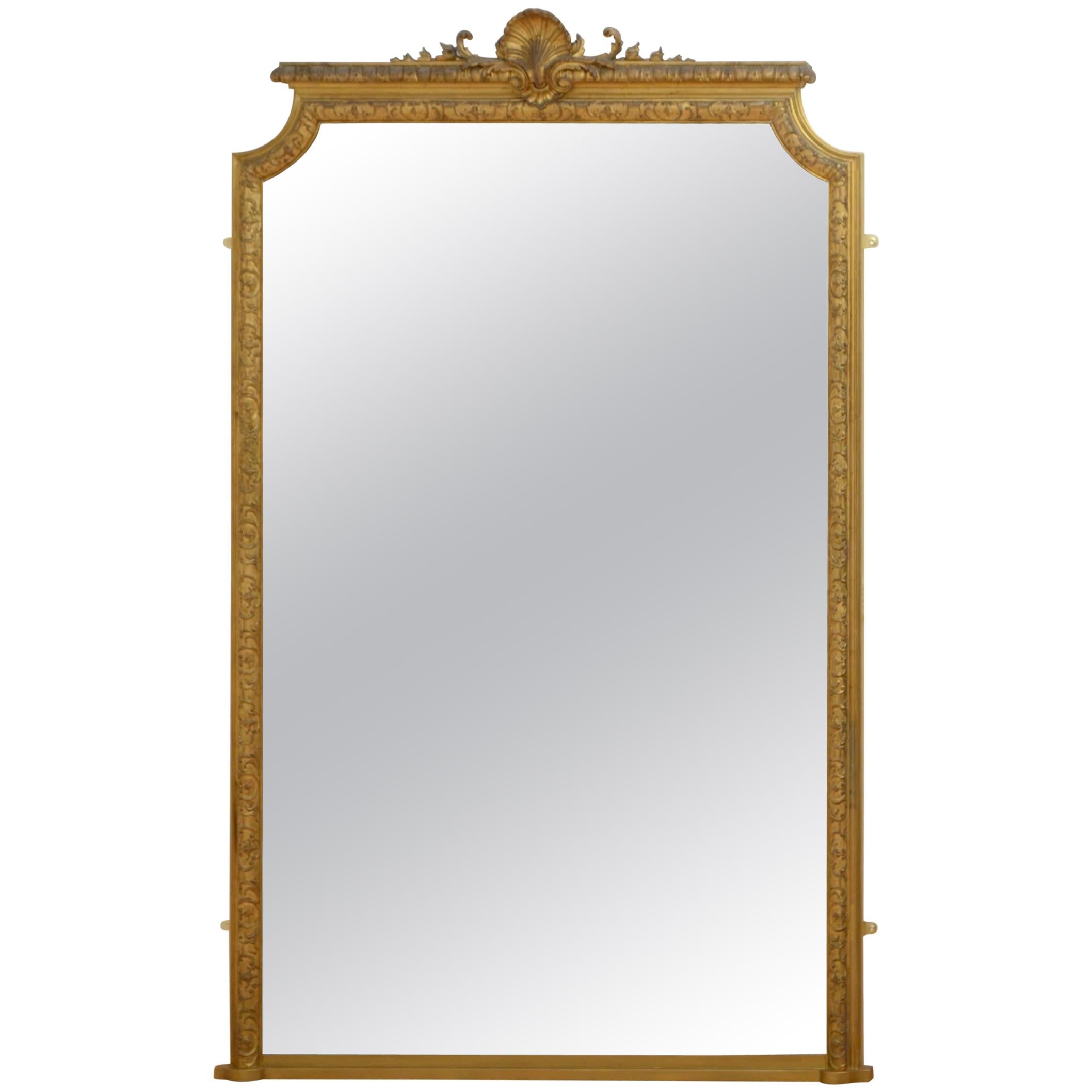 Large 19th Century Giltwood Mirror For Sale