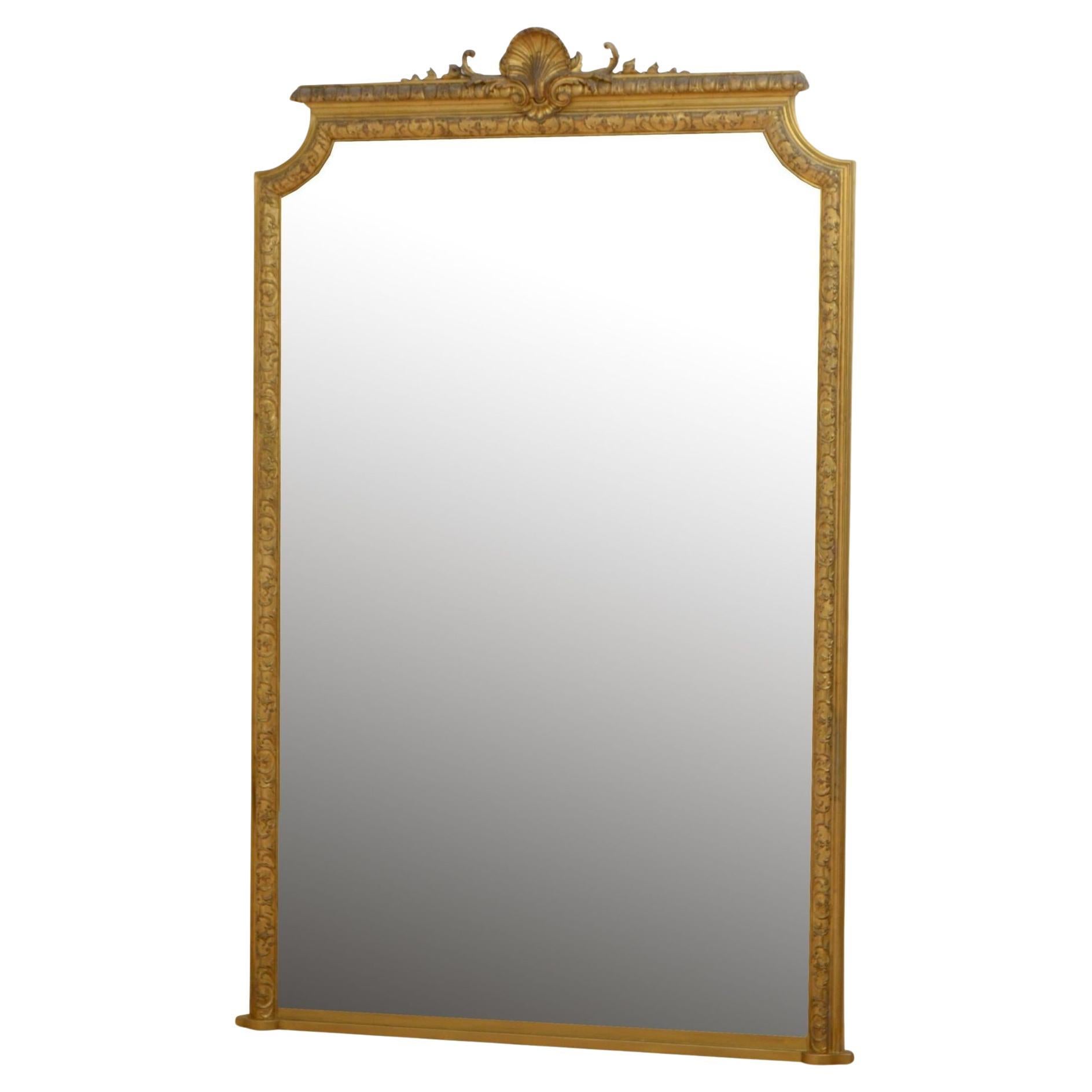 Large 19th Century Giltwood Mirror H202cm