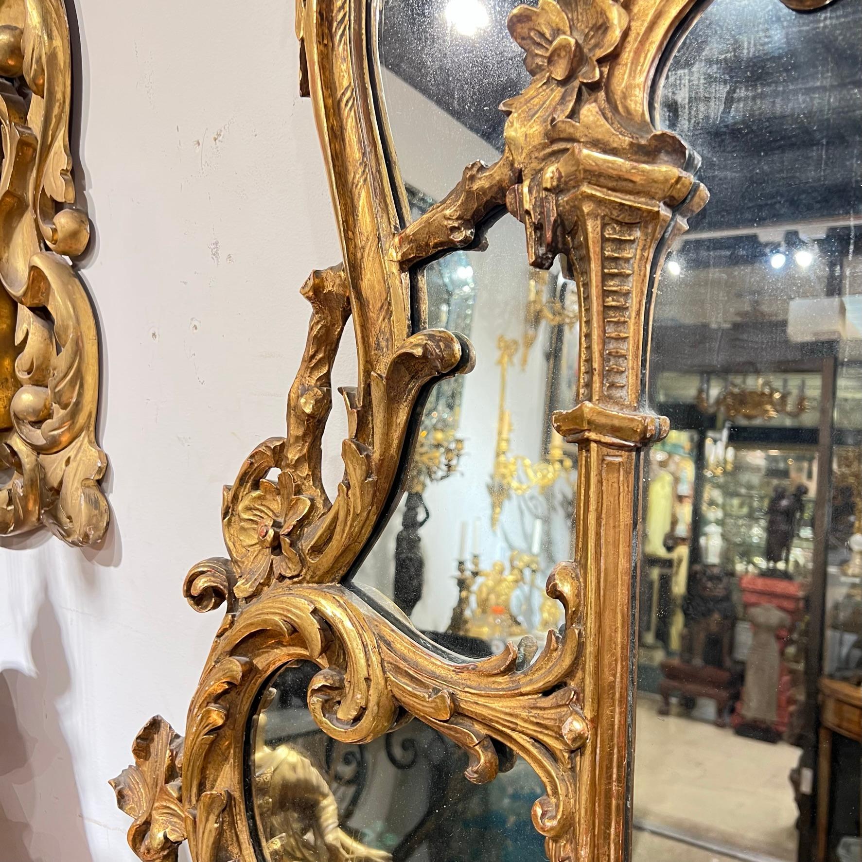 Large 19th Century Giltwood Overmantel Mirror in Chinese Chippendale Style 4