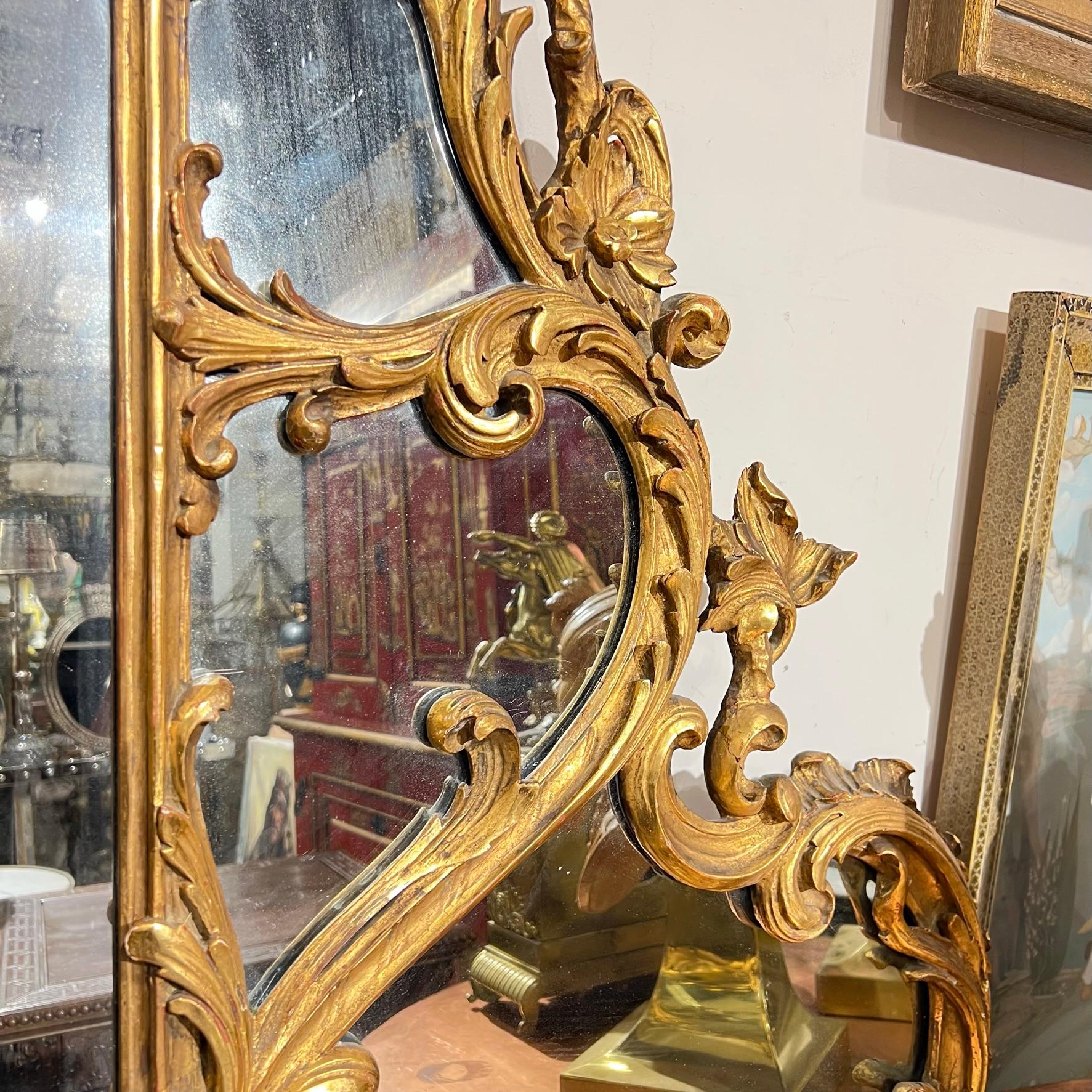 Large 19th Century Giltwood Overmantel Mirror in Chinese Chippendale Style 6
