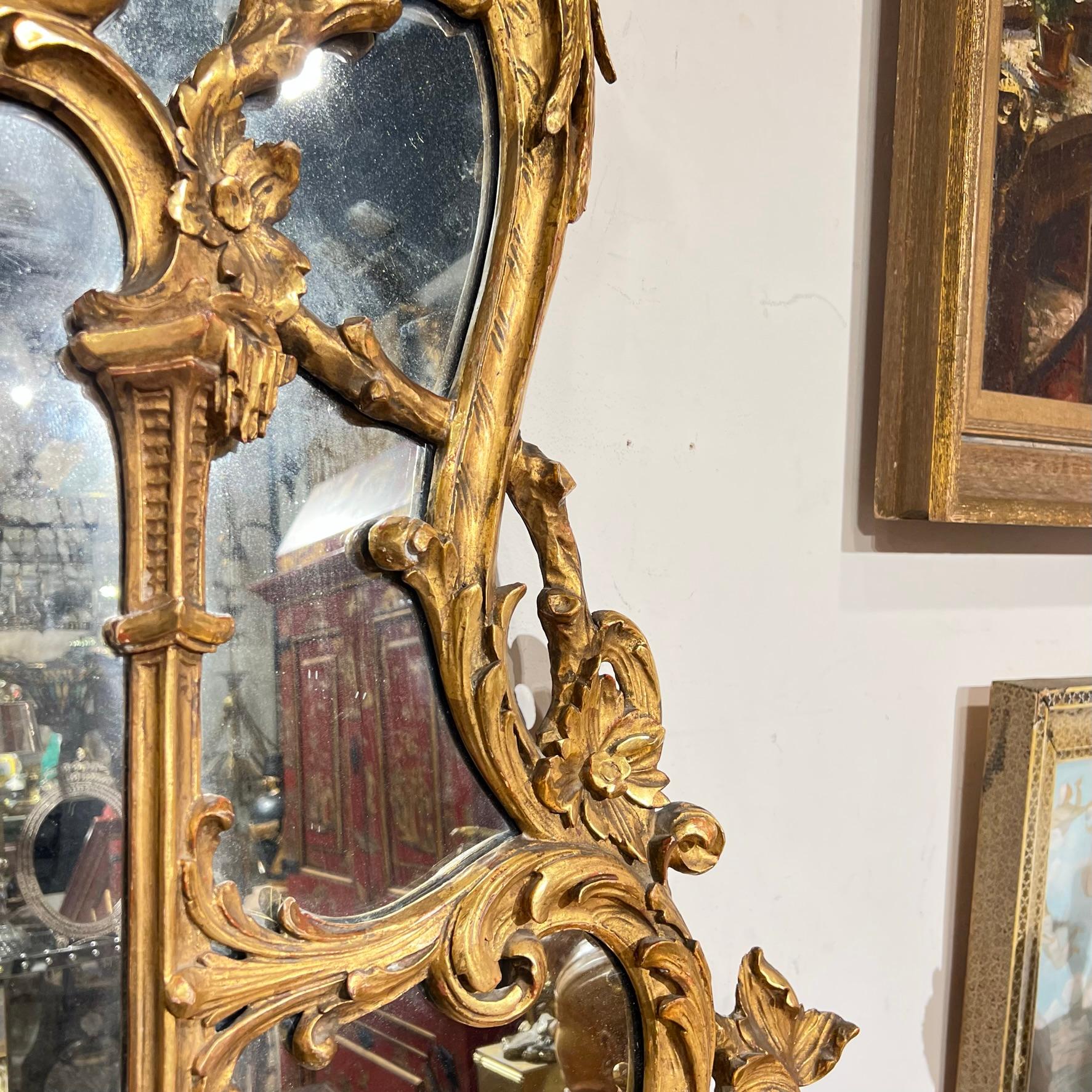 Large 19th Century Giltwood Overmantel Mirror in Chinese Chippendale Style 7