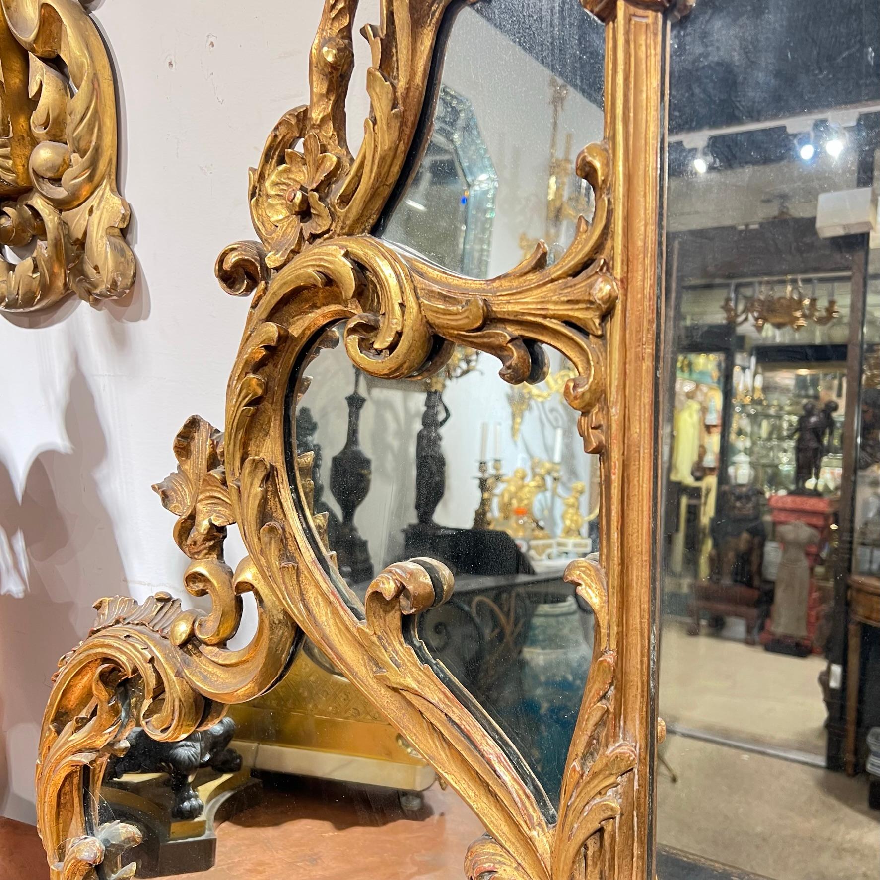 Large 19th Century Giltwood Overmantel Mirror in Chinese Chippendale Style 3