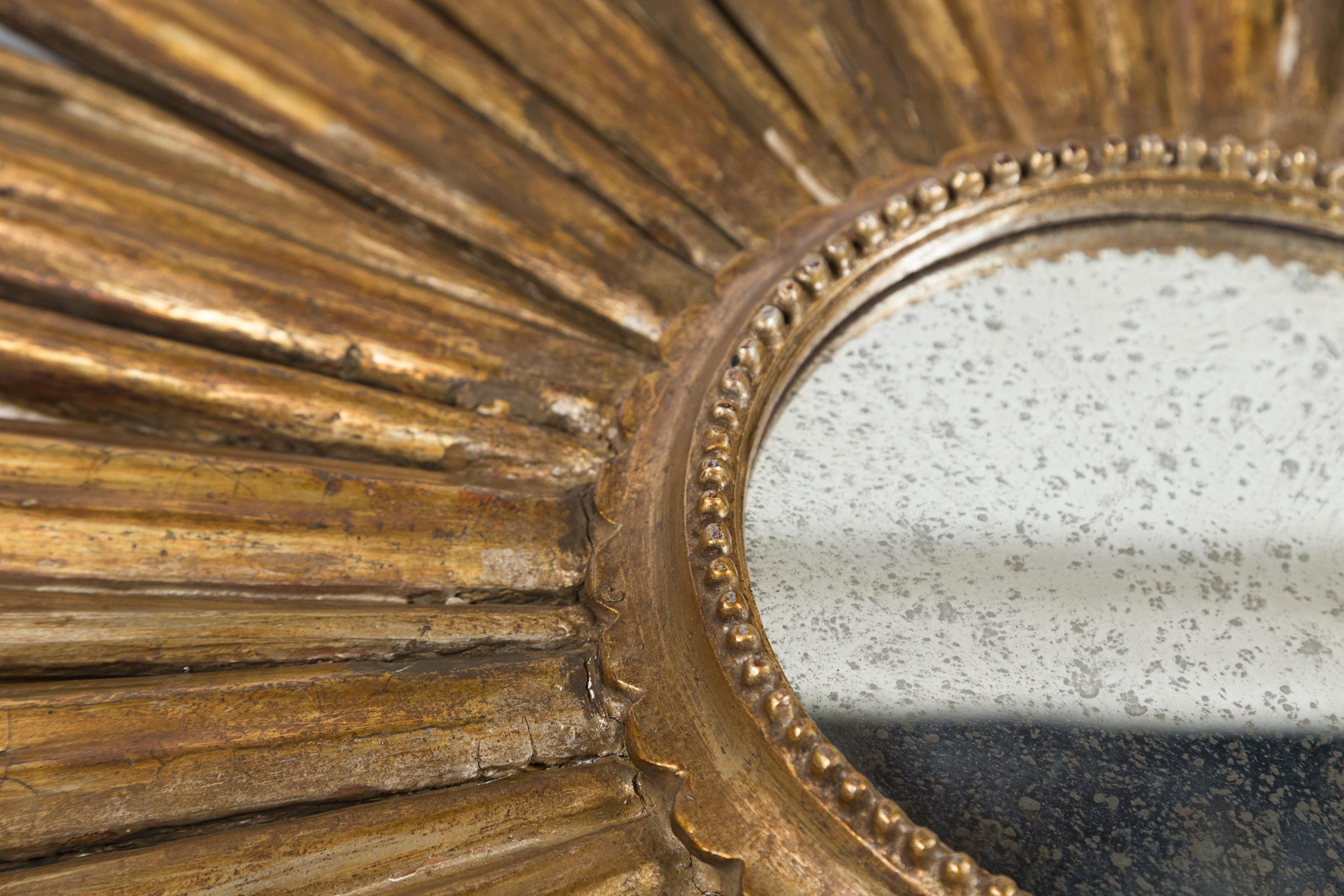 Large 19th Century Giltwood Sunburst Mirror 1