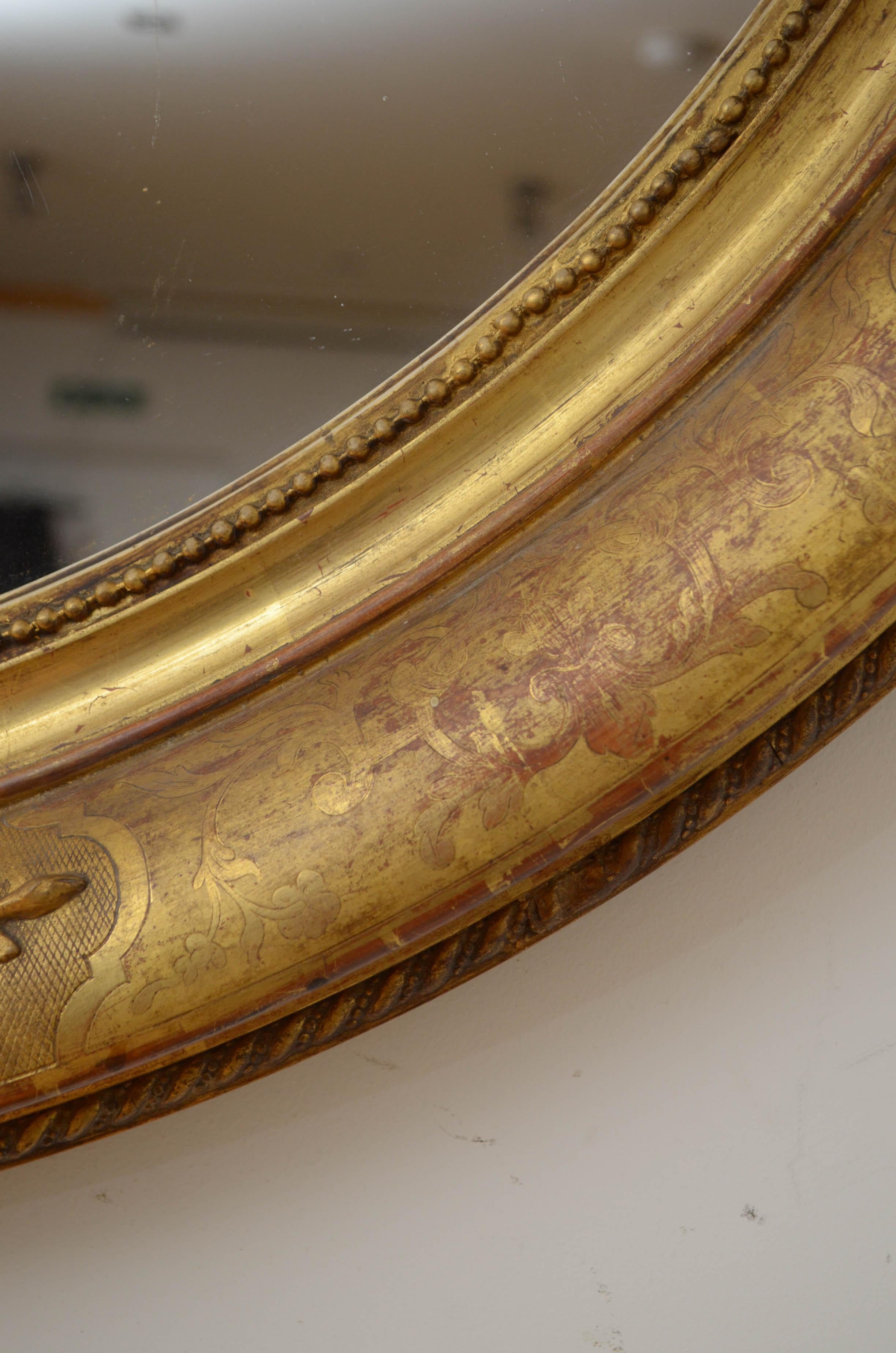 Large 19th Century Giltwood Wall Mirror 5