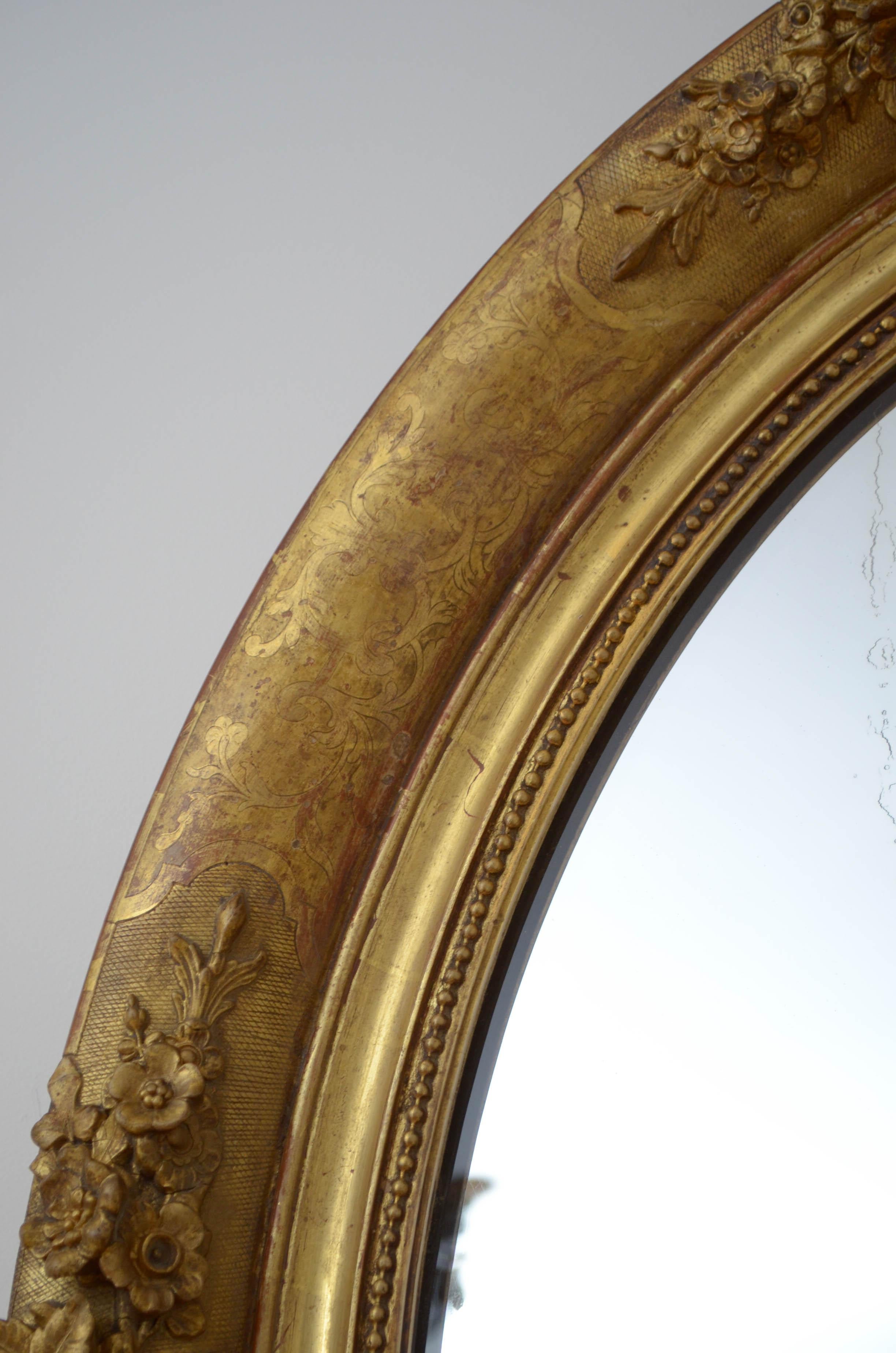 Large 19th Century Giltwood Wall Mirror 8