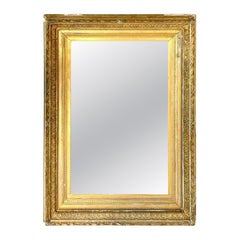 Großer Giltwood-Wandspiegel aus dem 19. Jahrhundert, Rahmen mit geschnitztem Foliate-Design