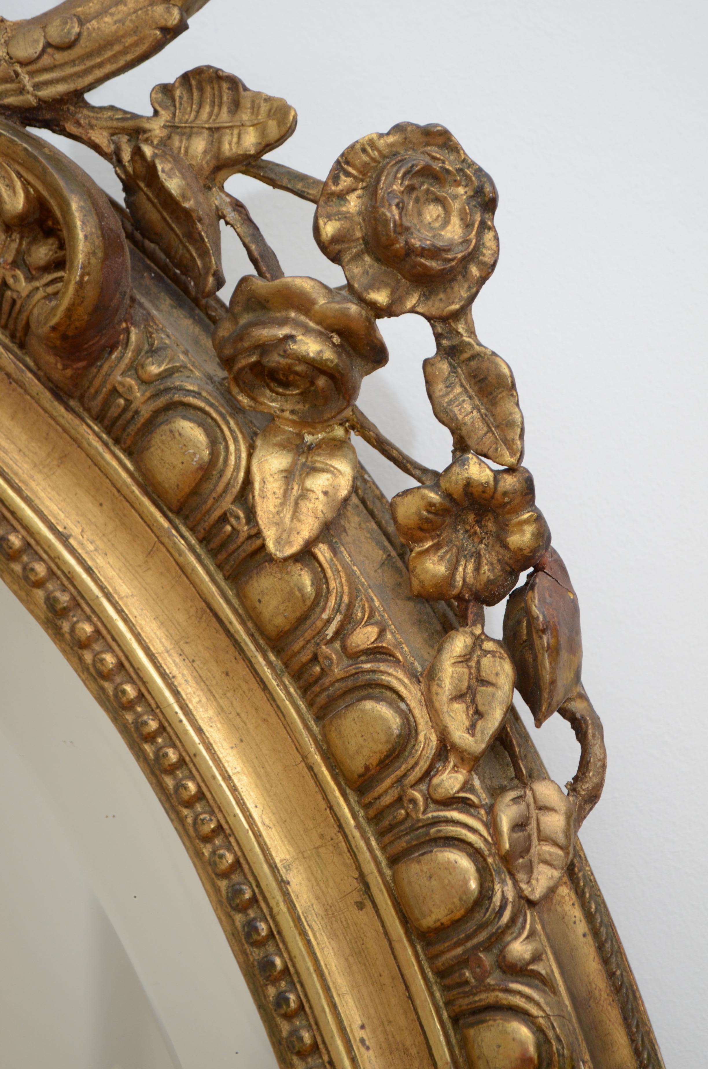 Large 19th Century Giltwood Wall Mirror 3