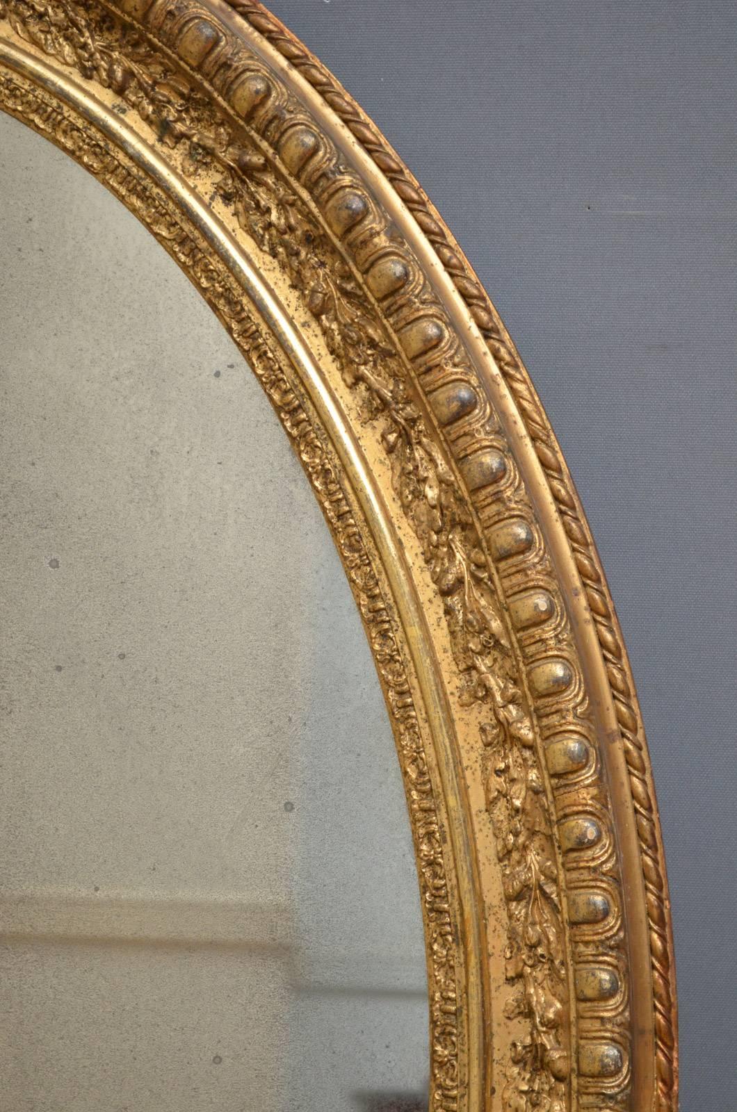 Large 19th Century Giltwood Wall Mirror In Excellent Condition In Whaley Bridge, GB