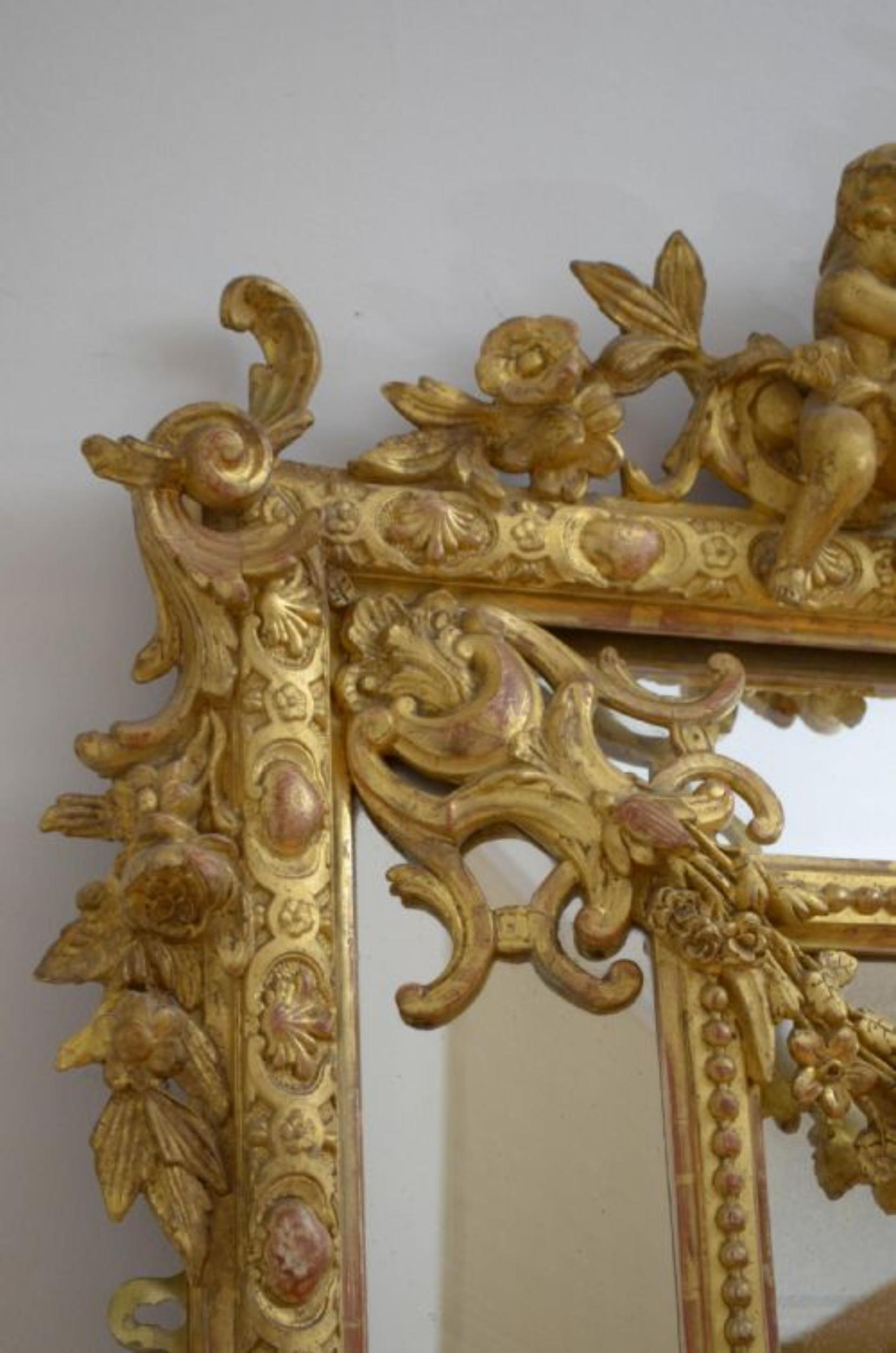 Large 19th Century Giltwood Wall Mirror 2